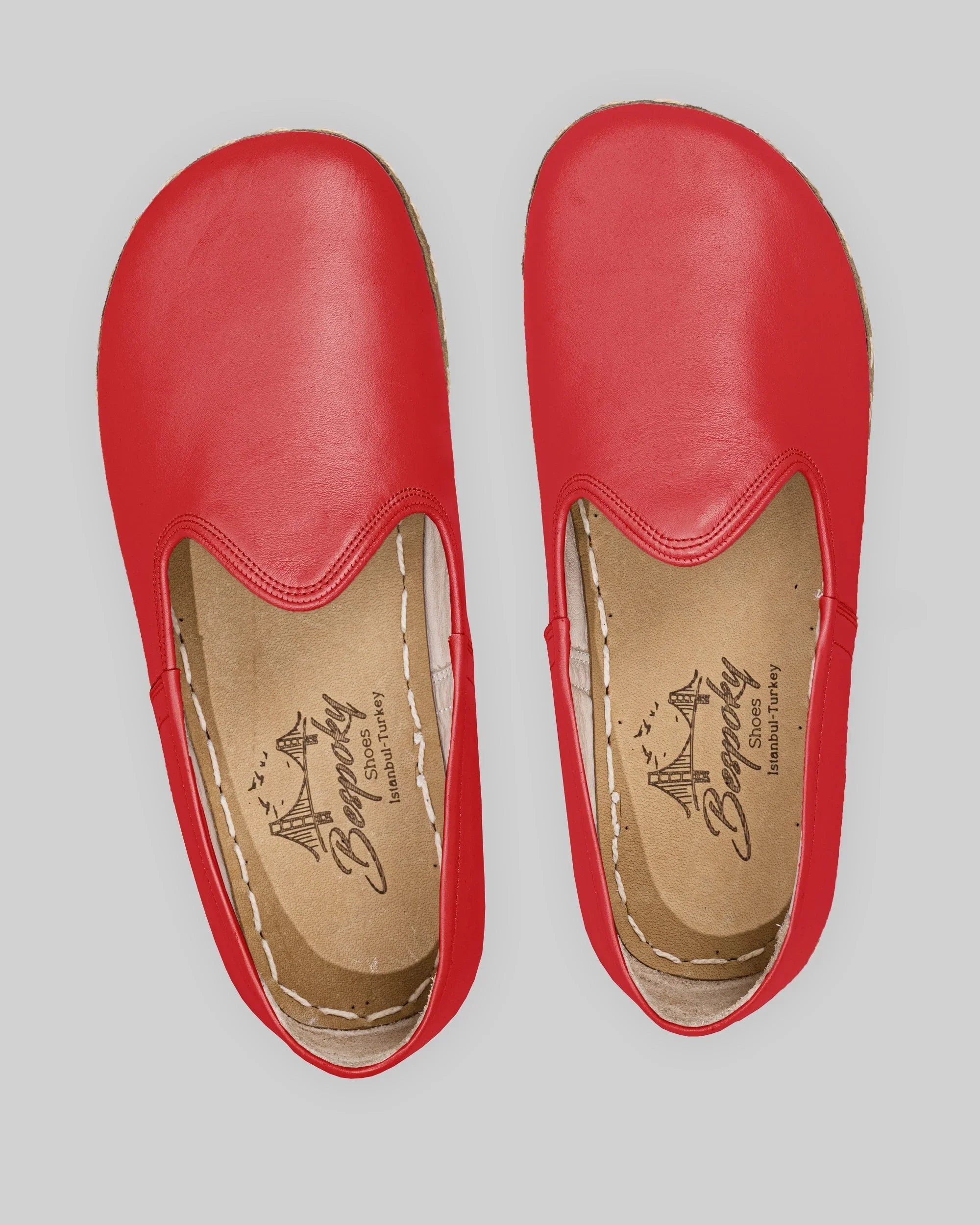 Side view Red Barefoot Yemeni - Calf Leather Zero Drop | Bespoky