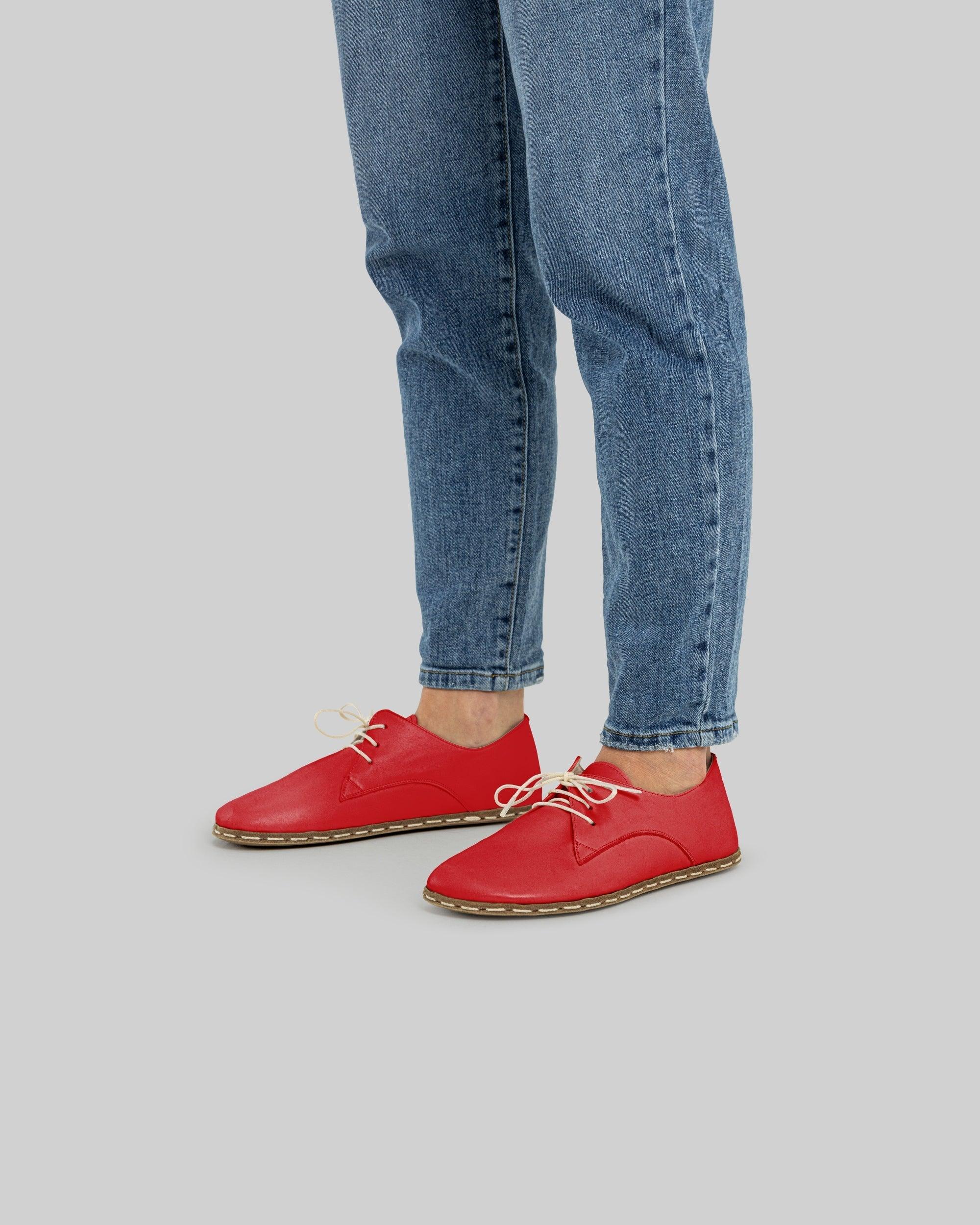 Top view Red Oxford Shoes - Handcrafted Calf Leather | Bespoky