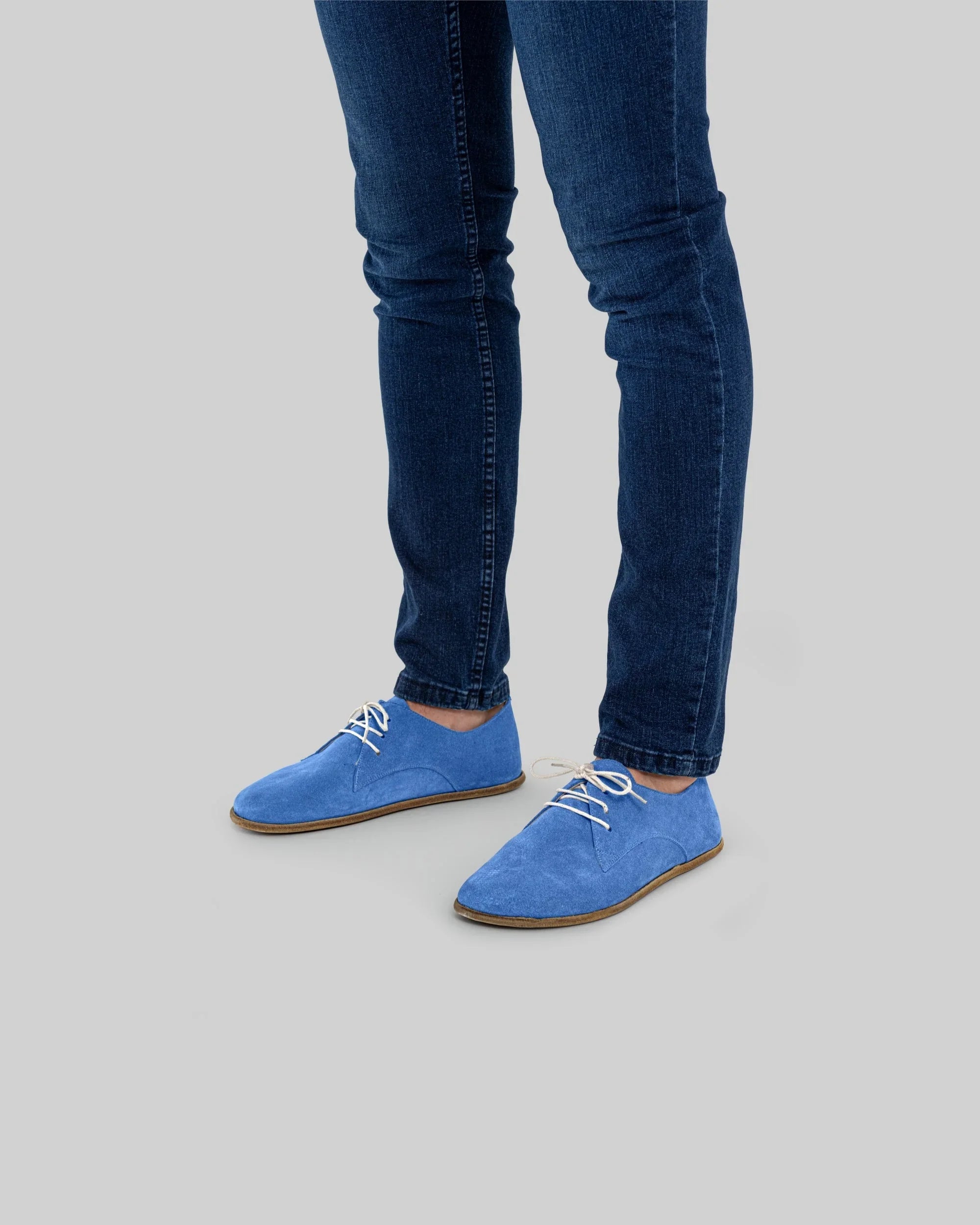 Side view Blue Oxford Shoes - Calf Leather Zero Drop | Bespoky