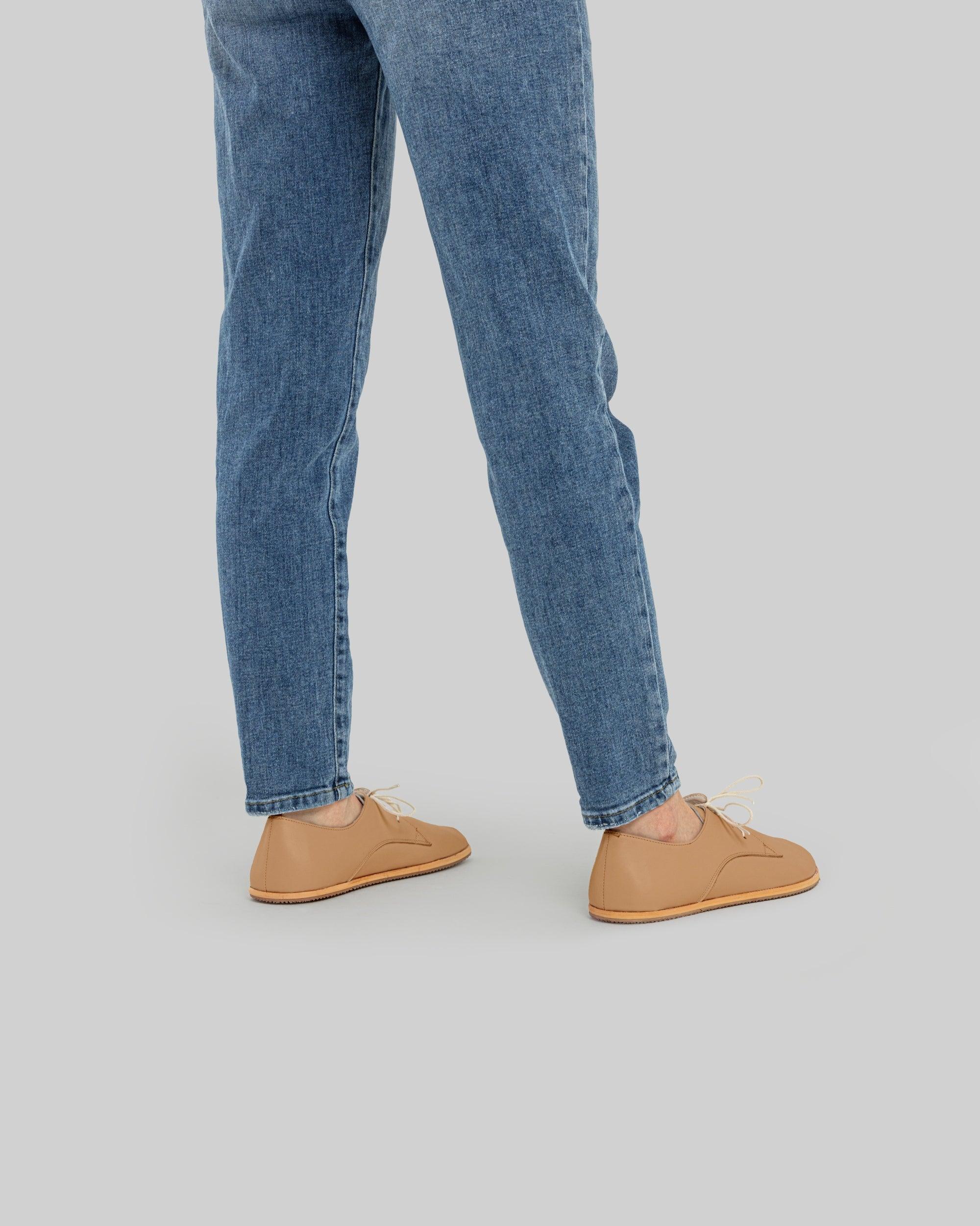 Pair Undyed Oxford Shoes - Barefoot Wide Toe Calf Leather | Bespoky