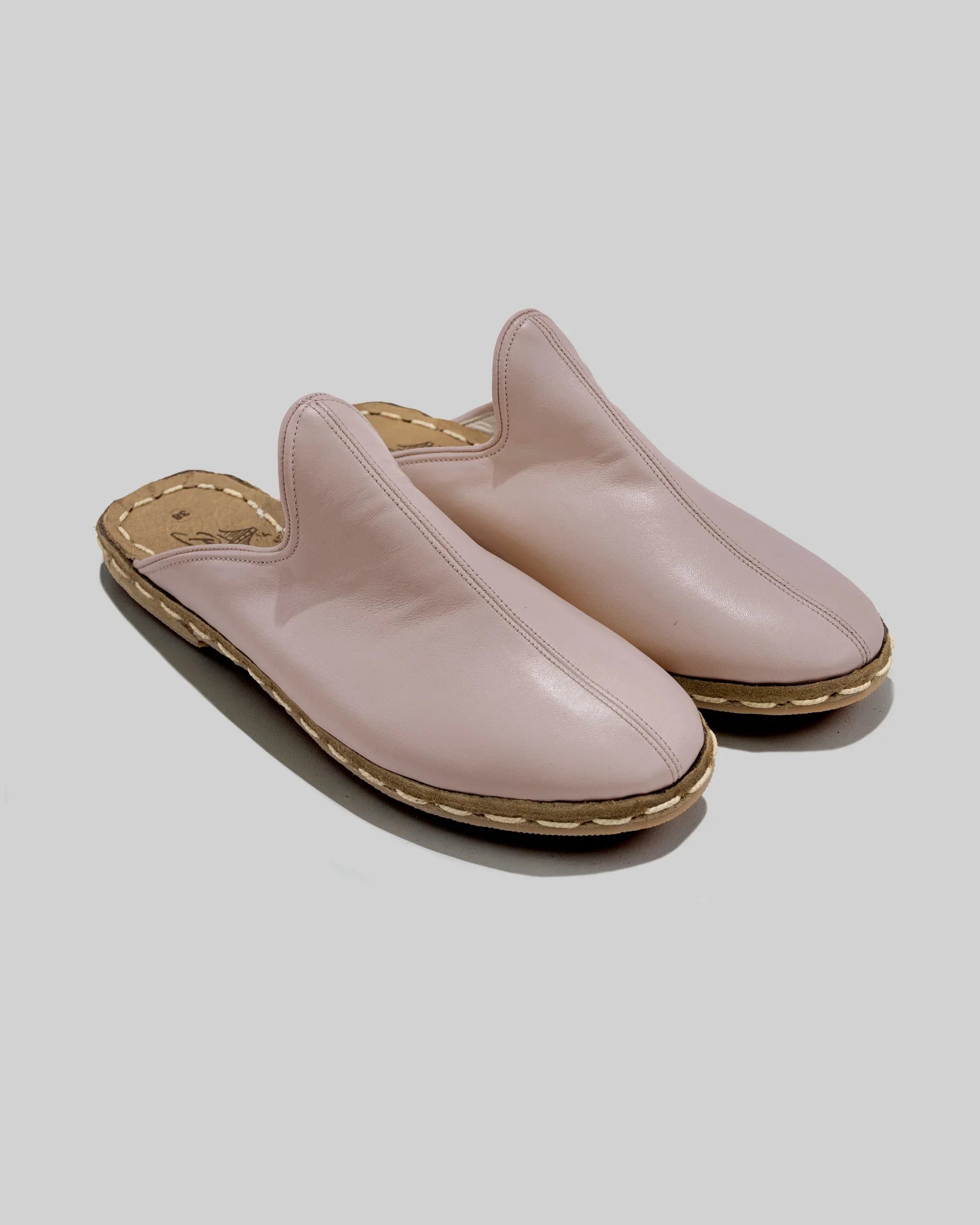 Men's Pink Slippers - Handcrafted Calf Leather Wide Toe Box | Bespoky