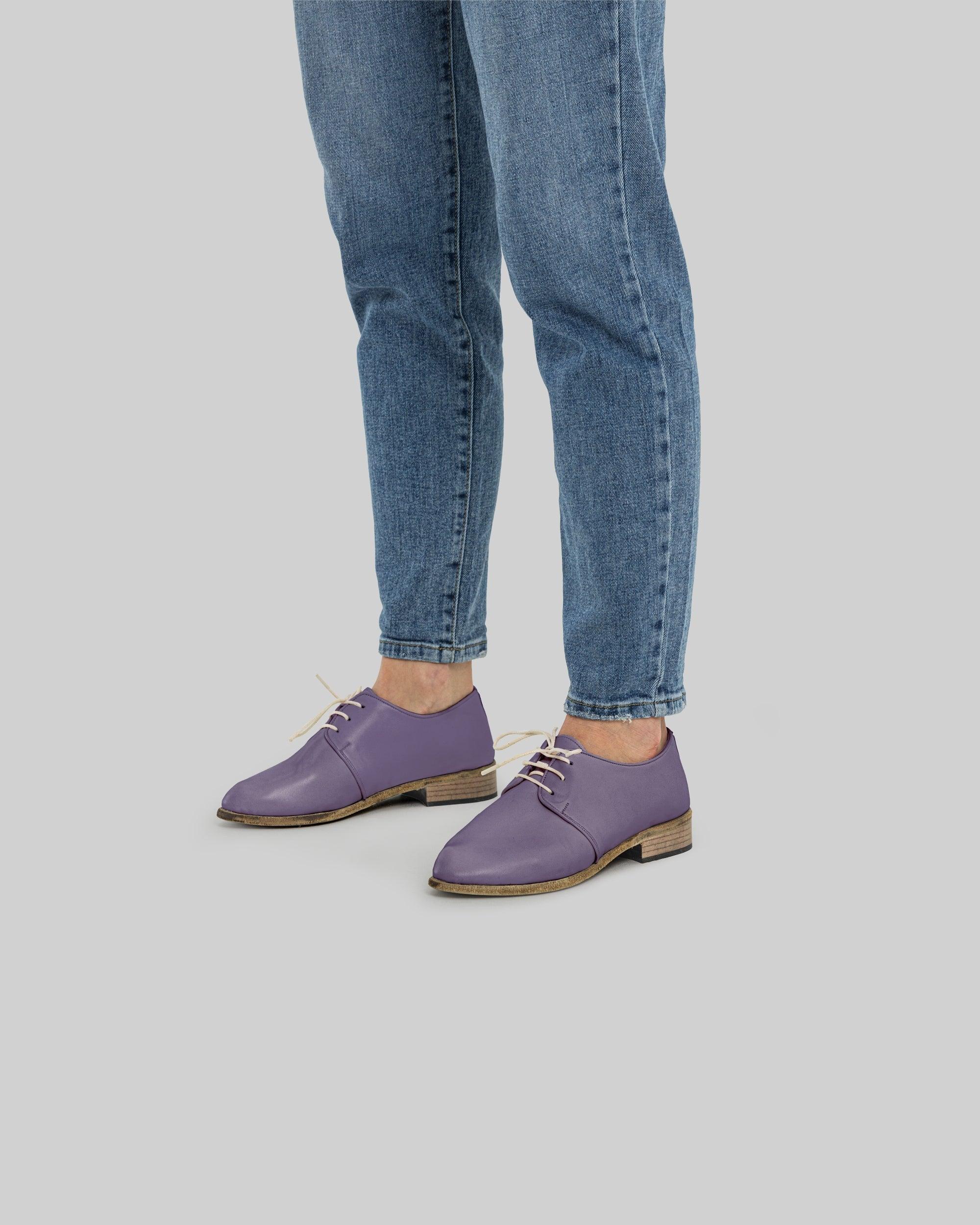 Top view Purple Pointed Toe Oxford - Handcrafted Calf Leather | Bespoky