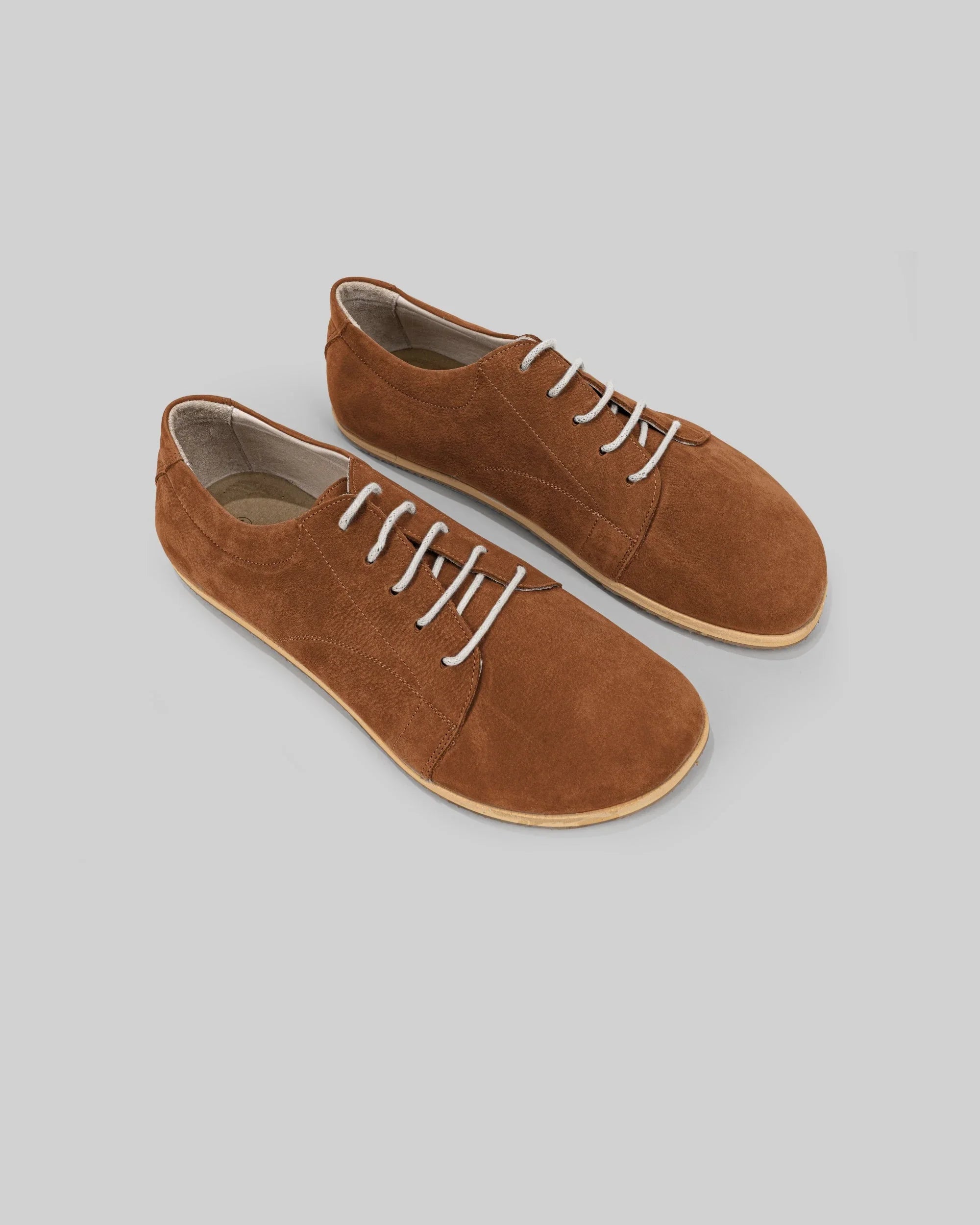 Women's Tan Barefoot Sneaker - Handcrafted Calf Leather Wide Toe Box | Bespoky