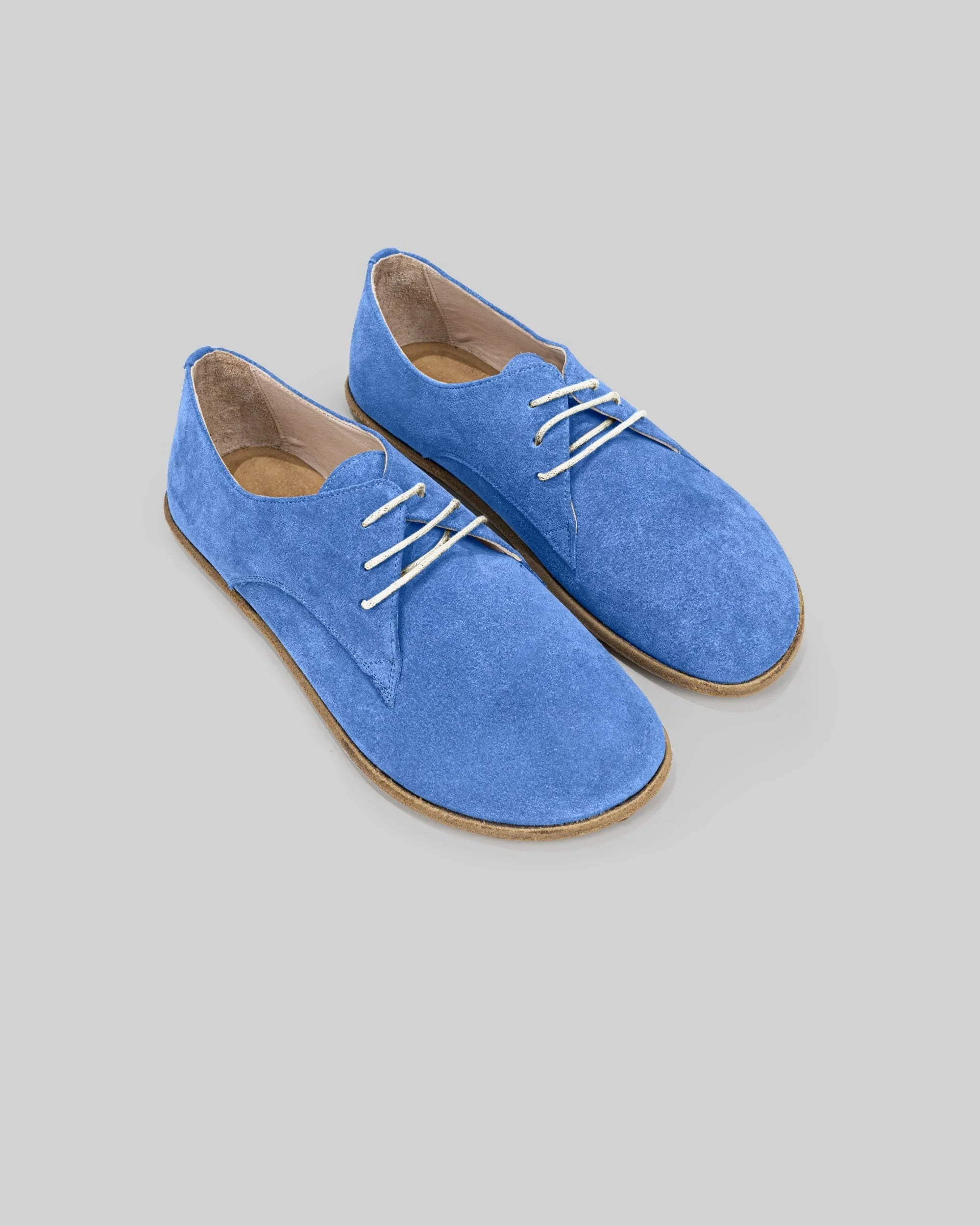 Women's Blue Oxford Shoes - Handcrafted Calf Leather Wide Toe Box | Bespoky