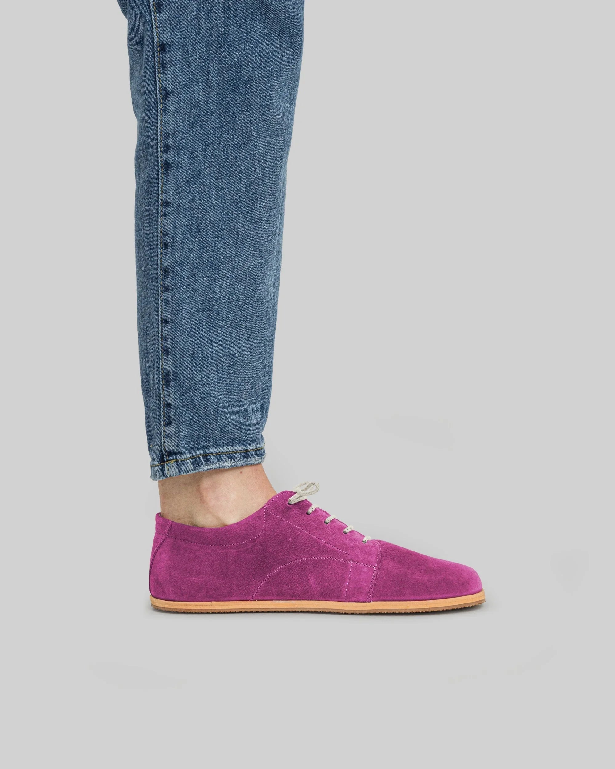 Back view Pink Barefoot Sneaker - Calf Leather Handcrafted | Bespoky