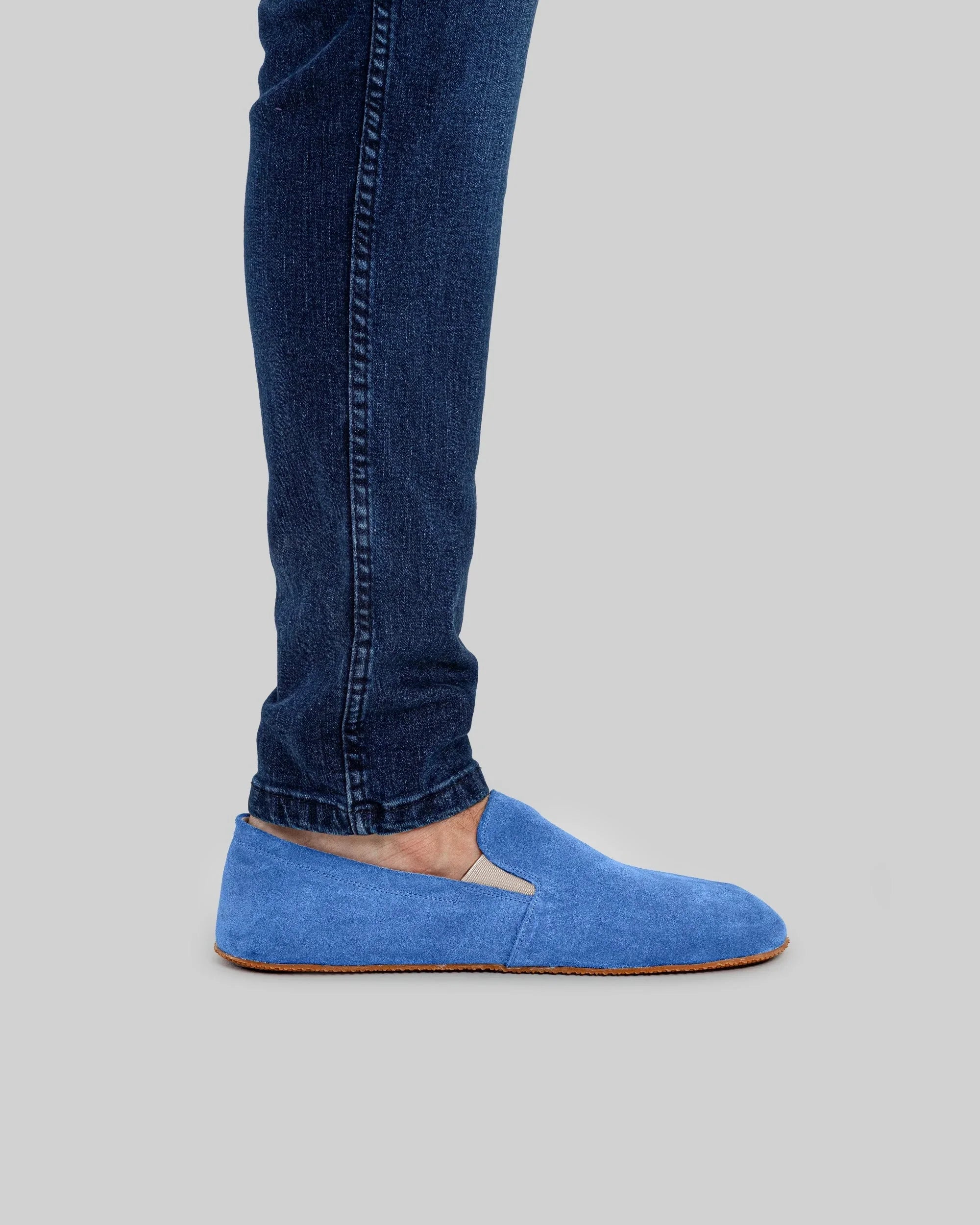 Pair Blue Barefoot Shoes - Barefoot Wide Toe Calf Leather | Bespoky