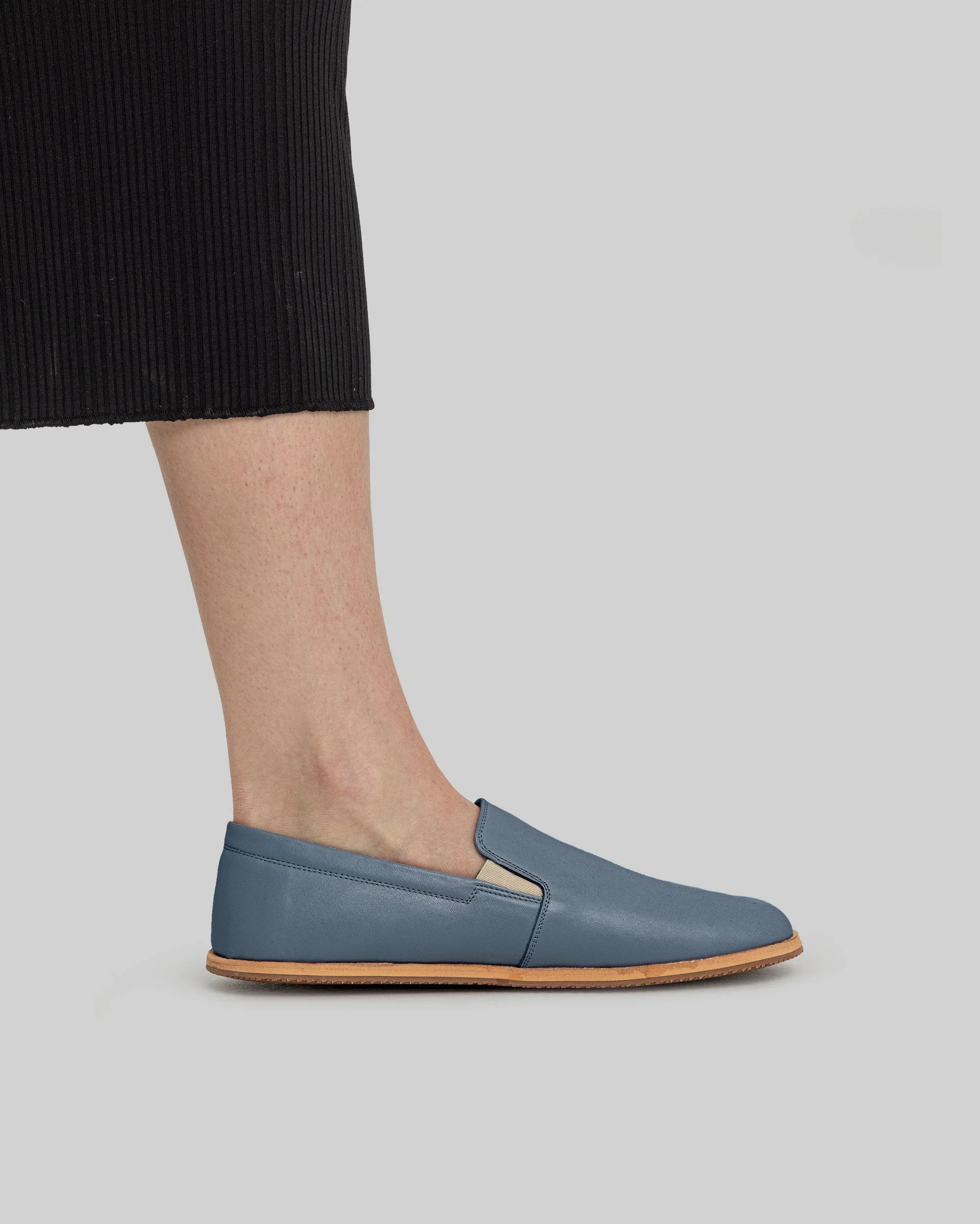 Pair Jean Blue Barefoot Shoes - Barefoot Wide Toe Calf Leather | Bespoky