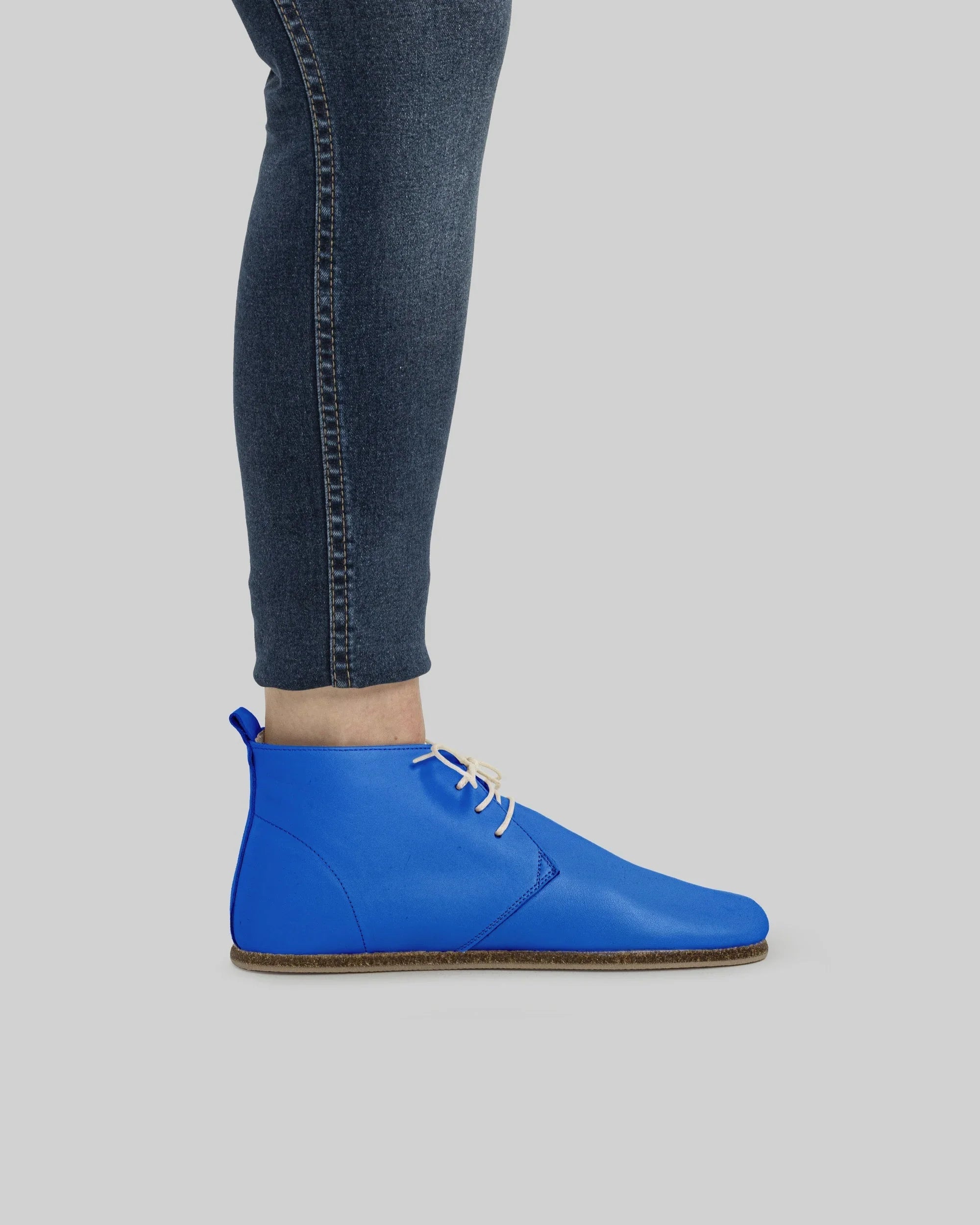 Sole detail Blue Ankle Boots - Zero Drop Calf Leather | Bespoky