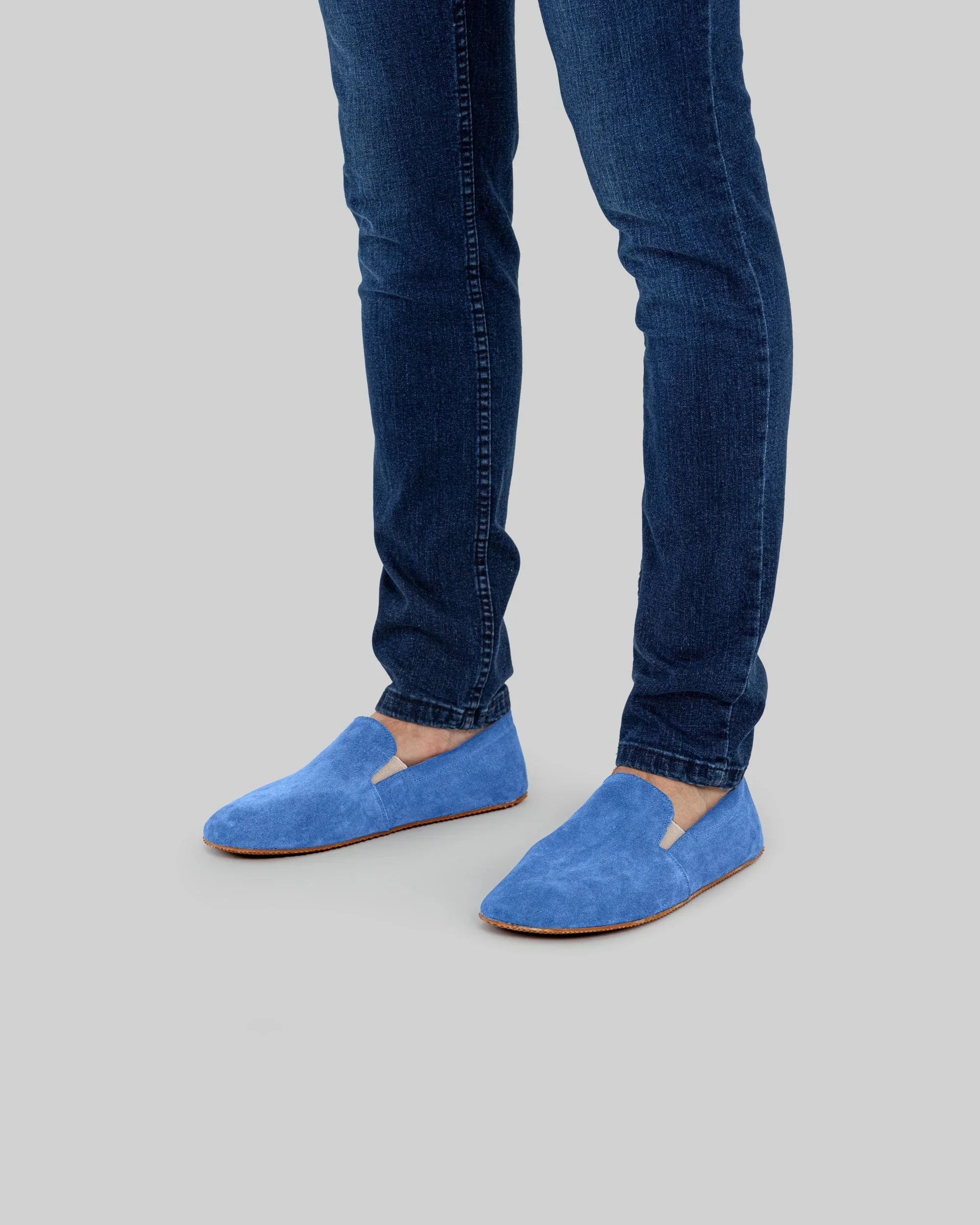 Top view Blue Barefoot Shoes - Handcrafted Calf Leather | Bespoky