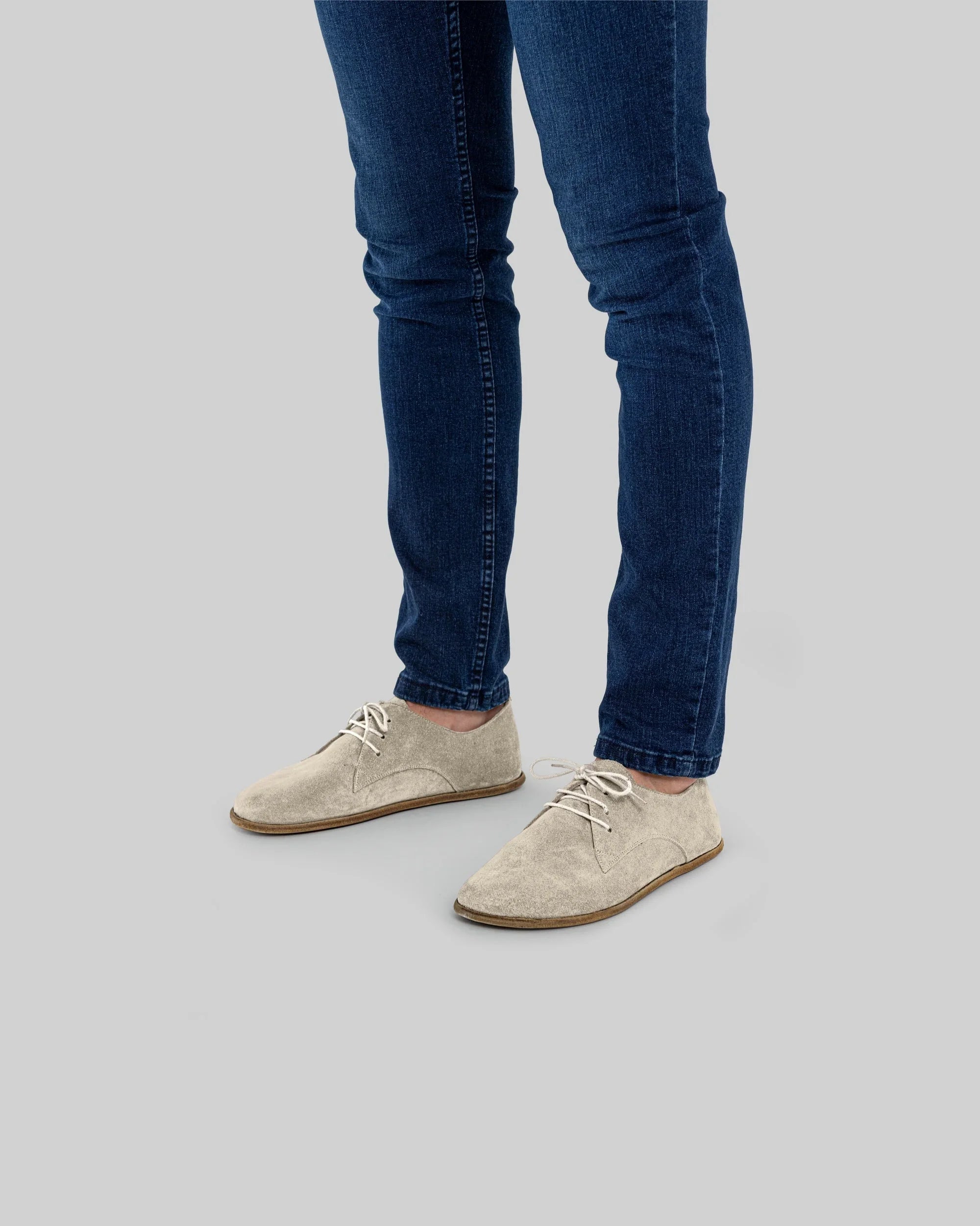 Side view Cream Oxford Shoes - Calf Leather Zero Drop | Bespoky