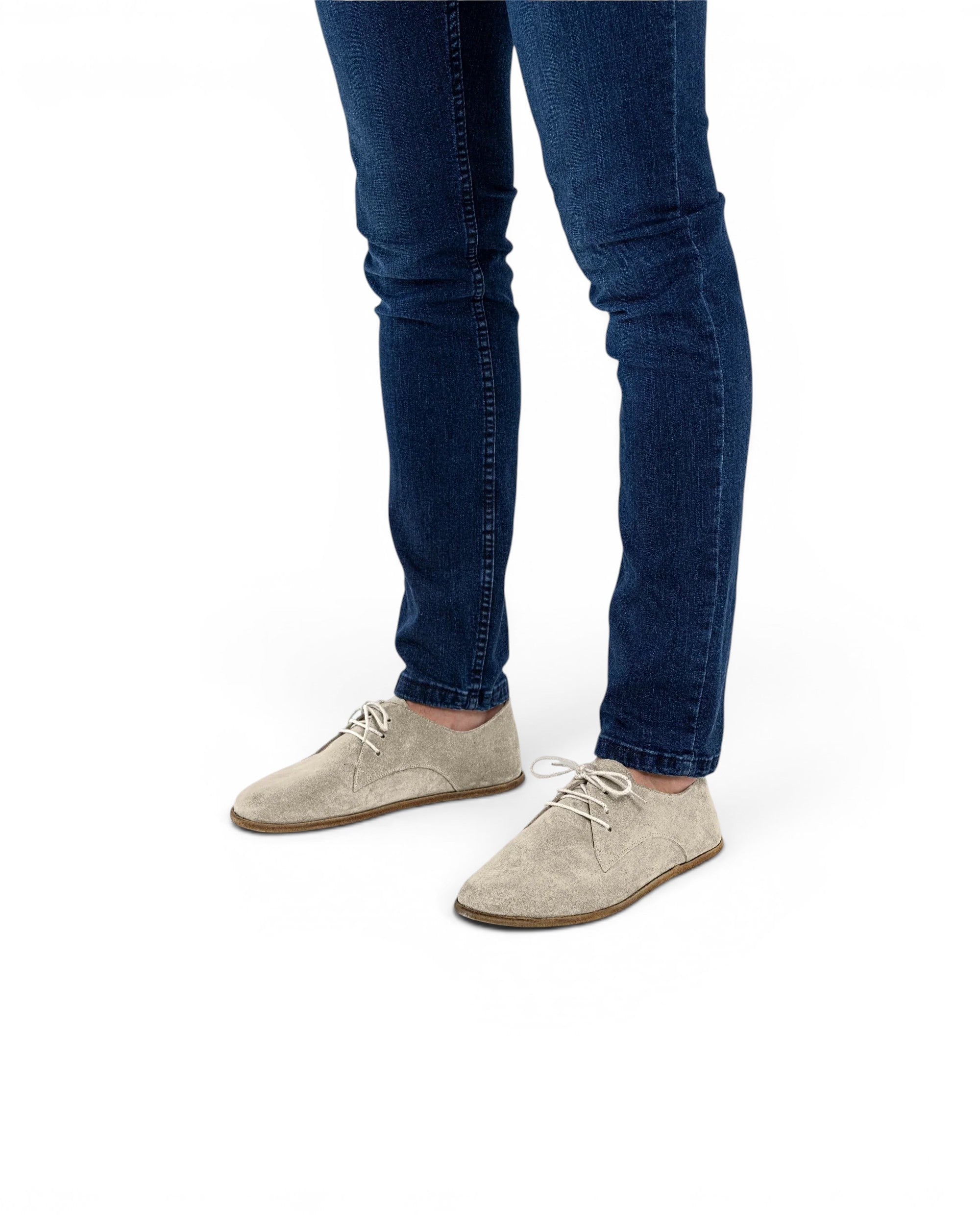 Side view Cream Oxford Shoes - Calf Leather Zero Drop | Bespoky