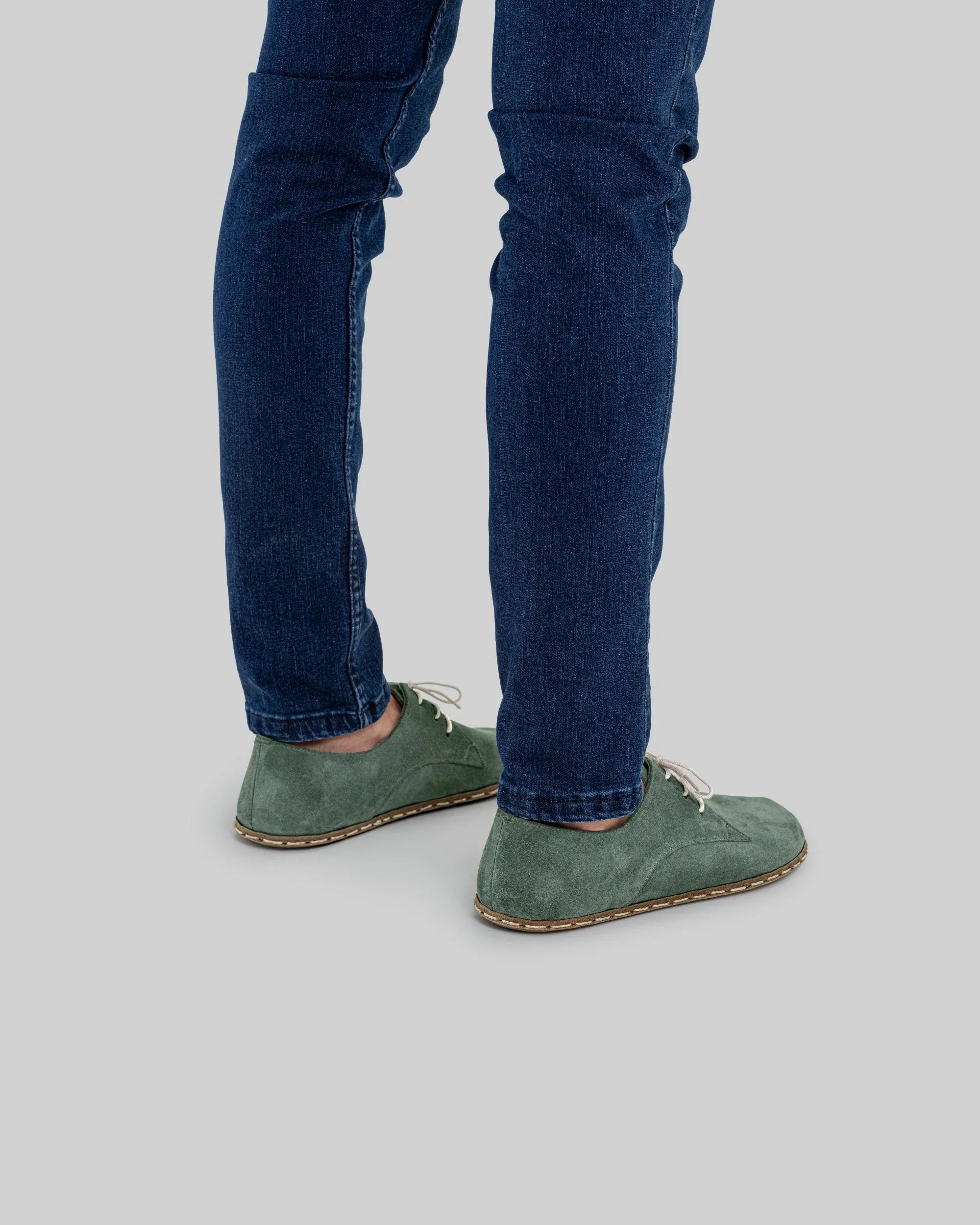 Top view Green Suede Oxford Shoes - Handcrafted Calf Leather | Bespoky