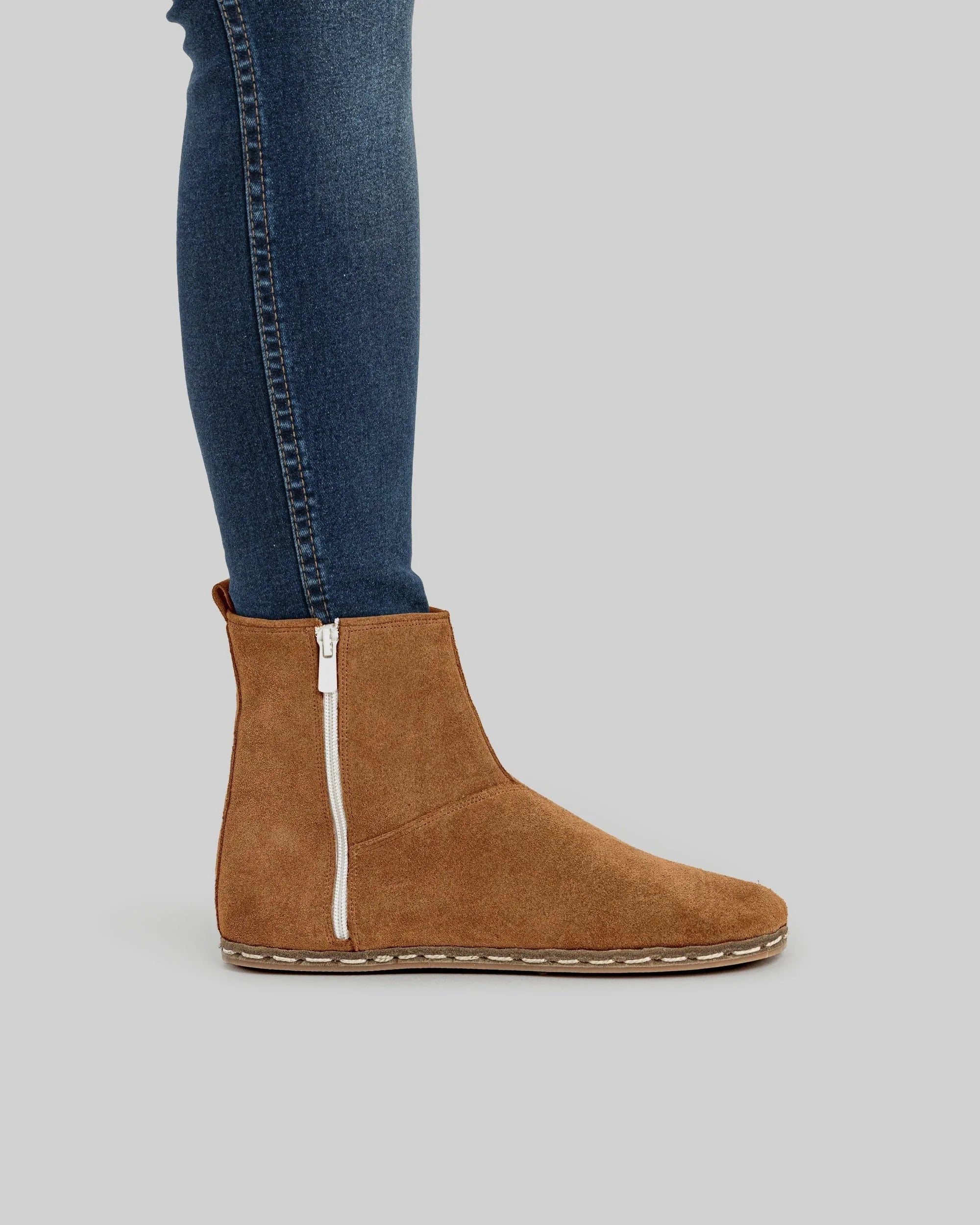 Pair Suede Chelsea Boots - Barefoot Wide Toe Calf Leather | Bespoky