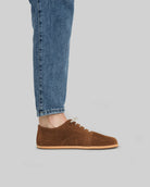 Close-up calf leather - Tan Barefoot Sneaker Detail | Bespoky