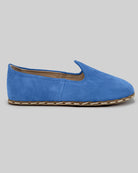 Pair Blue Suede Barefoot Yemeni - Barefoot Wide Toe Calf Leather | Bespoky