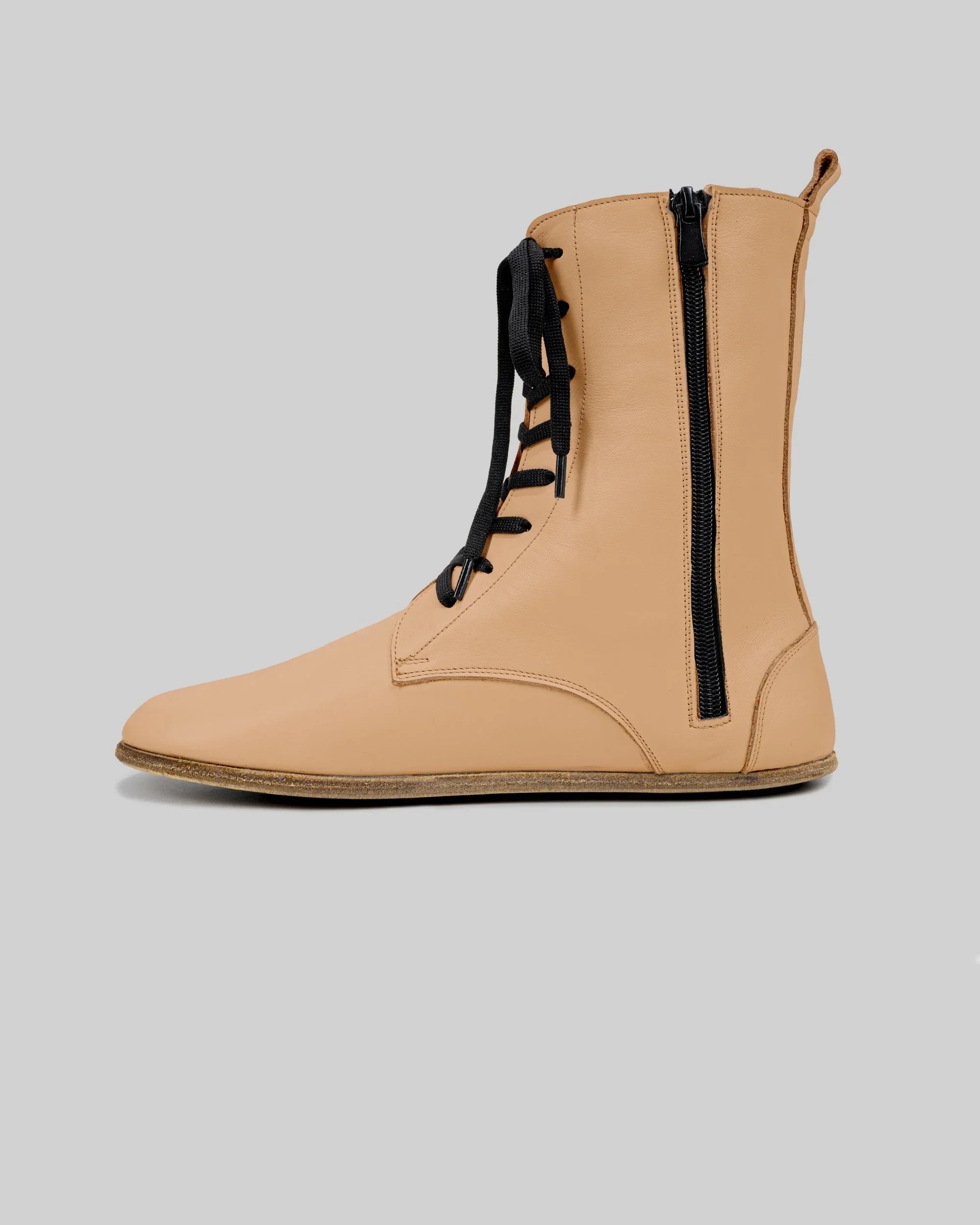 Close-up calf leather - Undyed Barefoot Boot Detail | Bespoky
