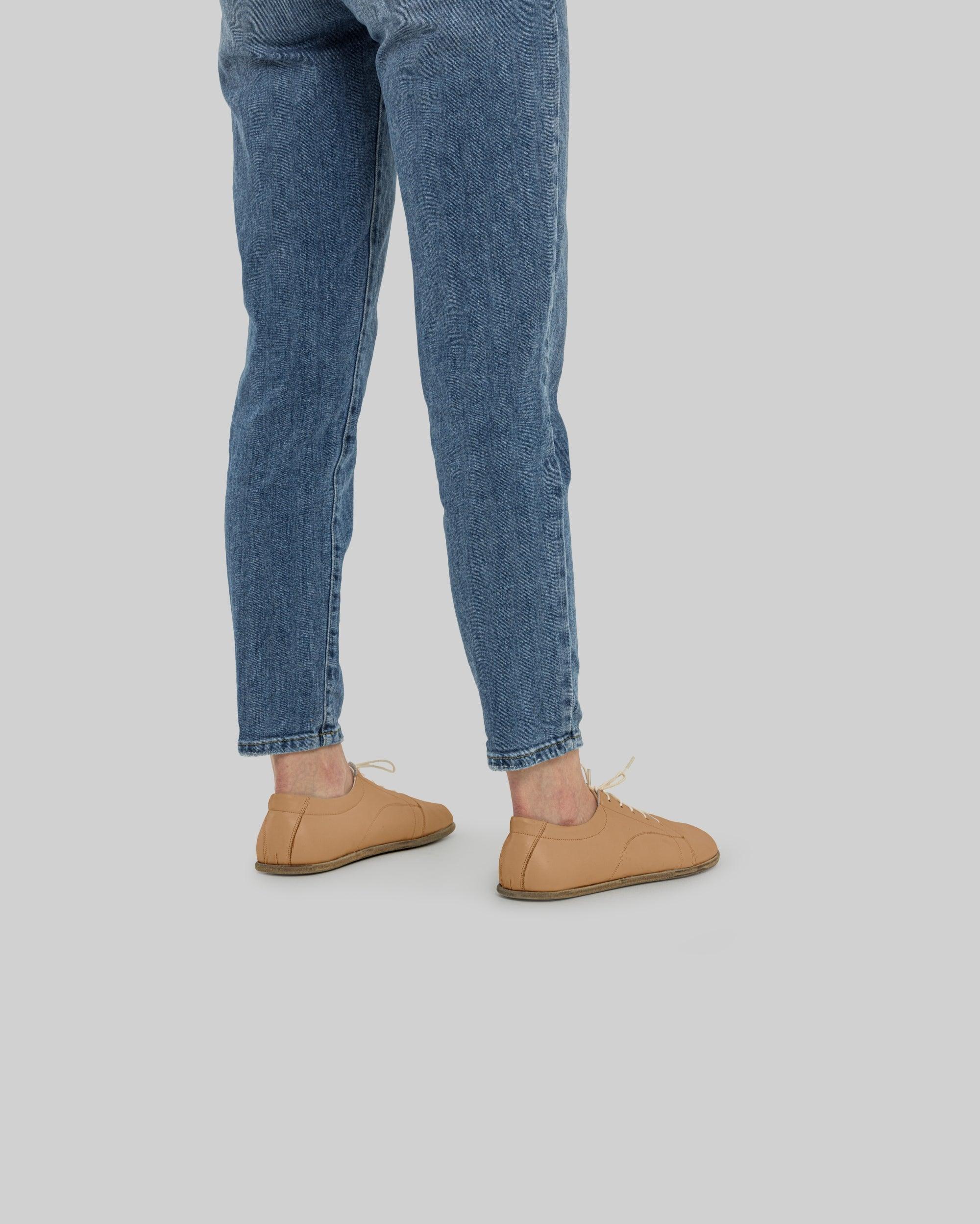 Back view Undyed Barefoot Sneaker - Calf Leather Handcrafted | Bespoky