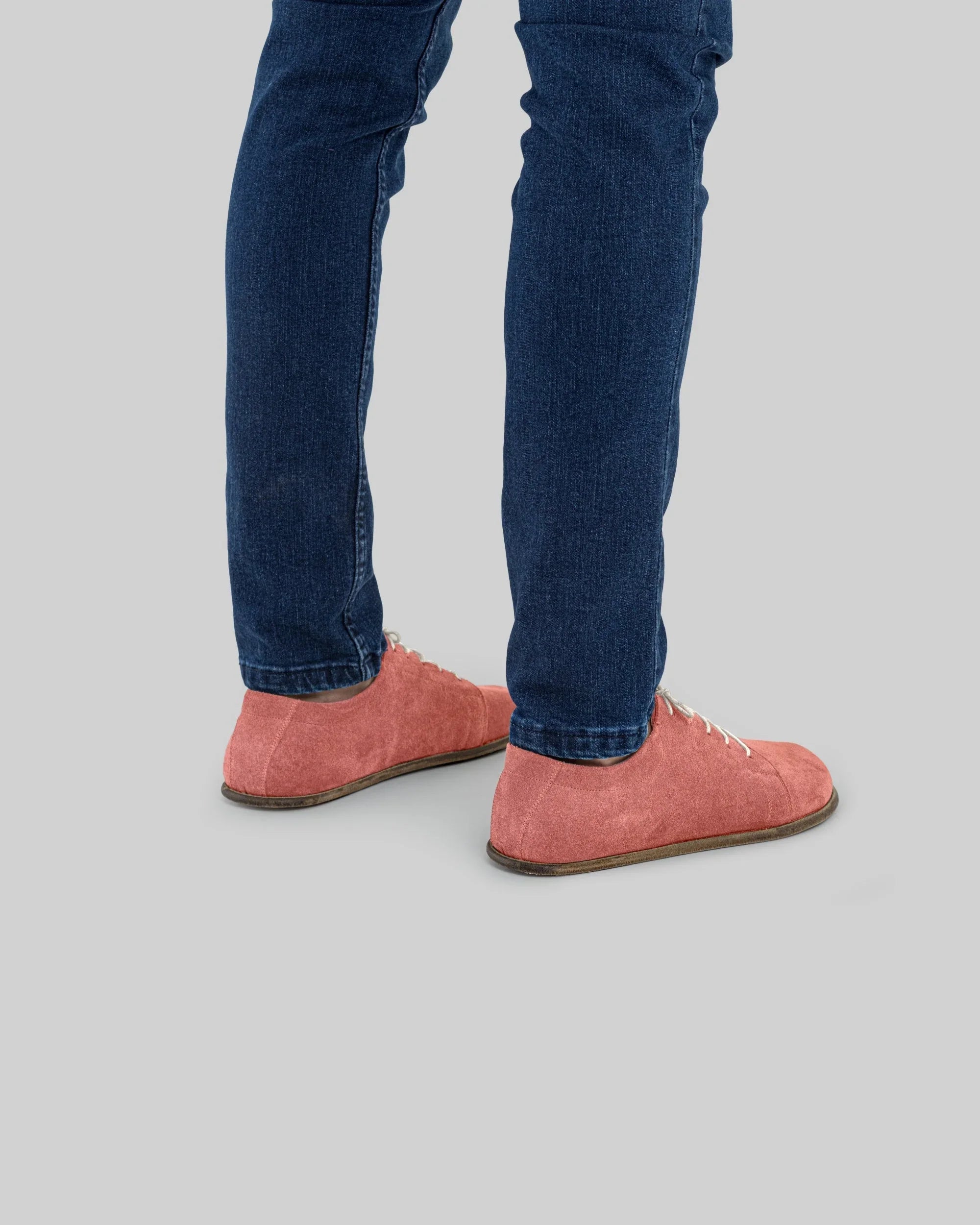 Pair Pink Barefoot Sneaker - Barefoot Wide Toe Calf Leather | Bespoky