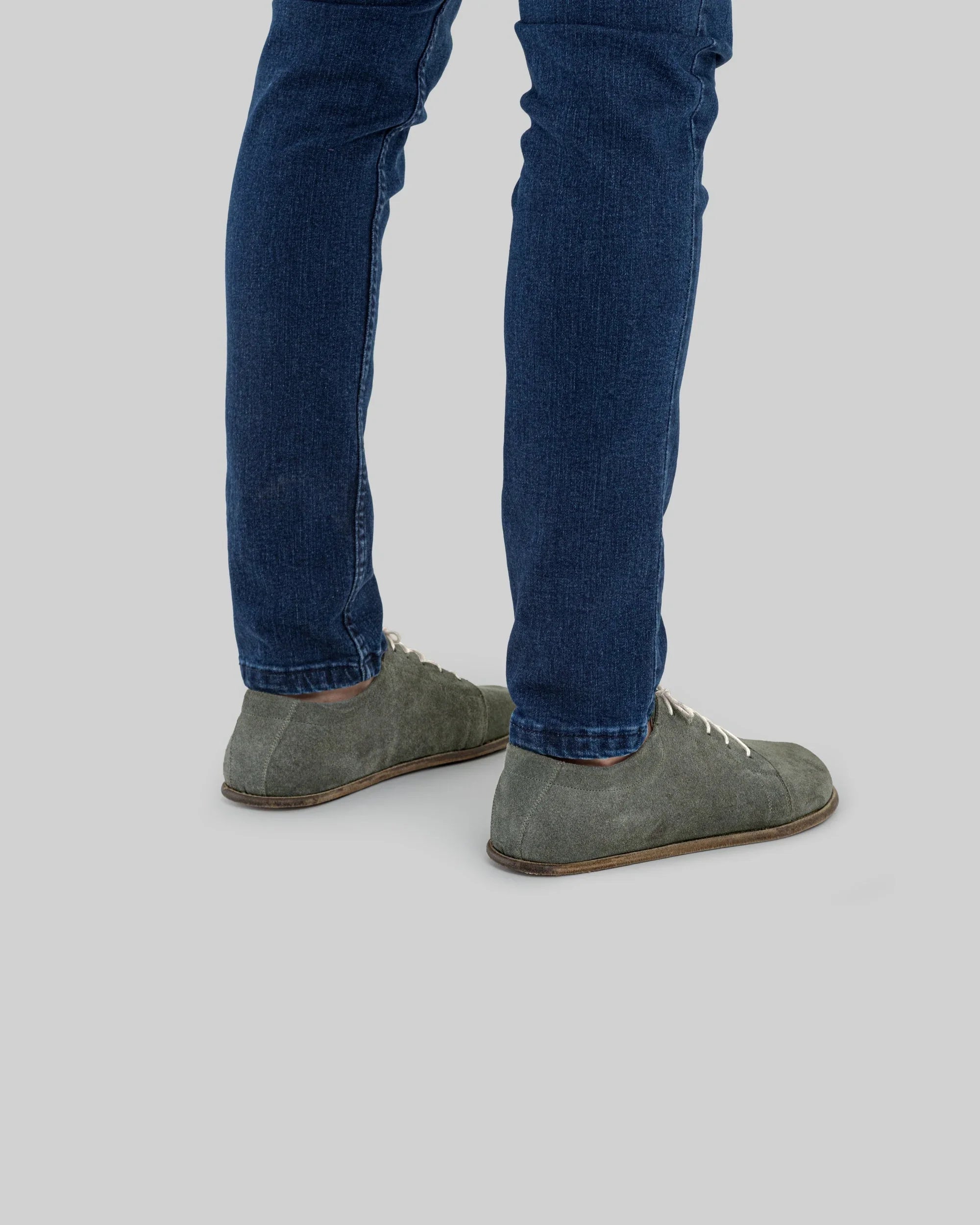 Pair Suede Barefoot Sneaker - Barefoot Wide Toe Calf Leather | Bespoky