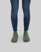 Detail Green Suede Chelsea Boots - Handcrafted Calf Leather Turkey | Bespoky