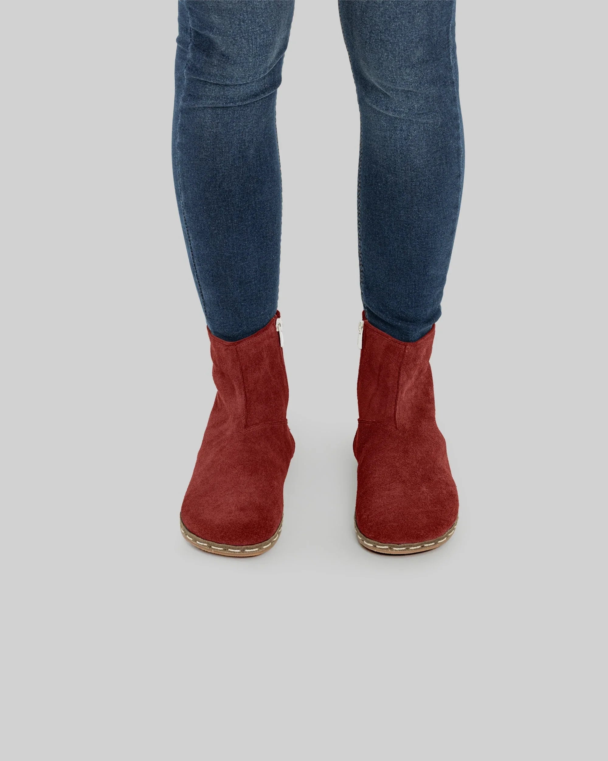 Detail Burgundy Chelsea Boots - Handcrafted Calf Leather Turkey | Bespoky