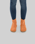 Detail Orange Suede Chelsea Boots - Handcrafted Calf Leather Turkey | Bespoky