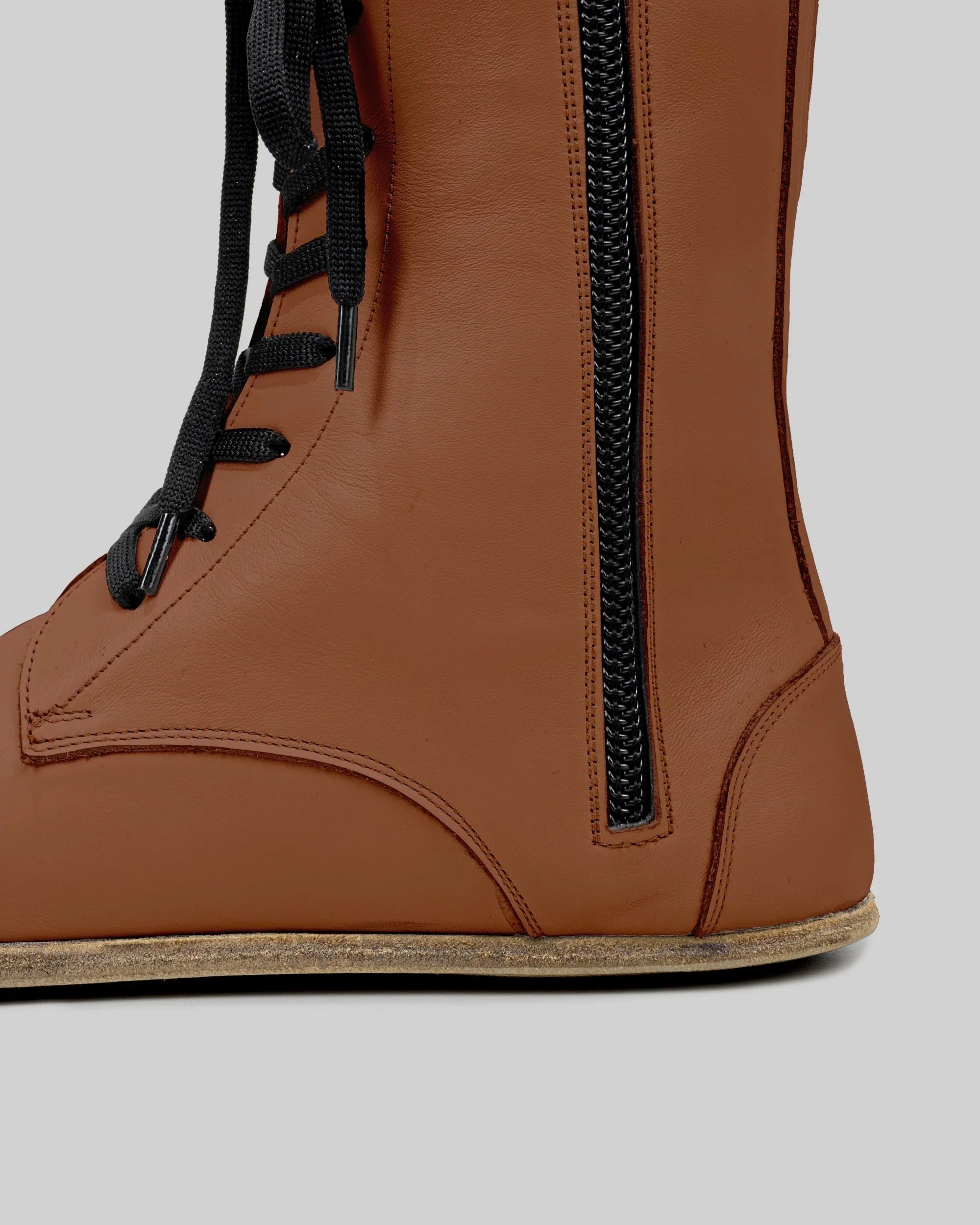 Side view Dark Brown Barefoot Boot - Calf Leather Zero Drop | Bespoky