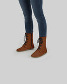 Women's Dark Brown Barefoot Boot - Handcrafted Calf Leather Wide Toe Box | Bespoky