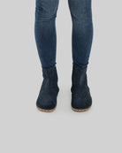 Detail Navy Suede Chelsea Boots - Handcrafted Calf Leather Turkey | Bespoky