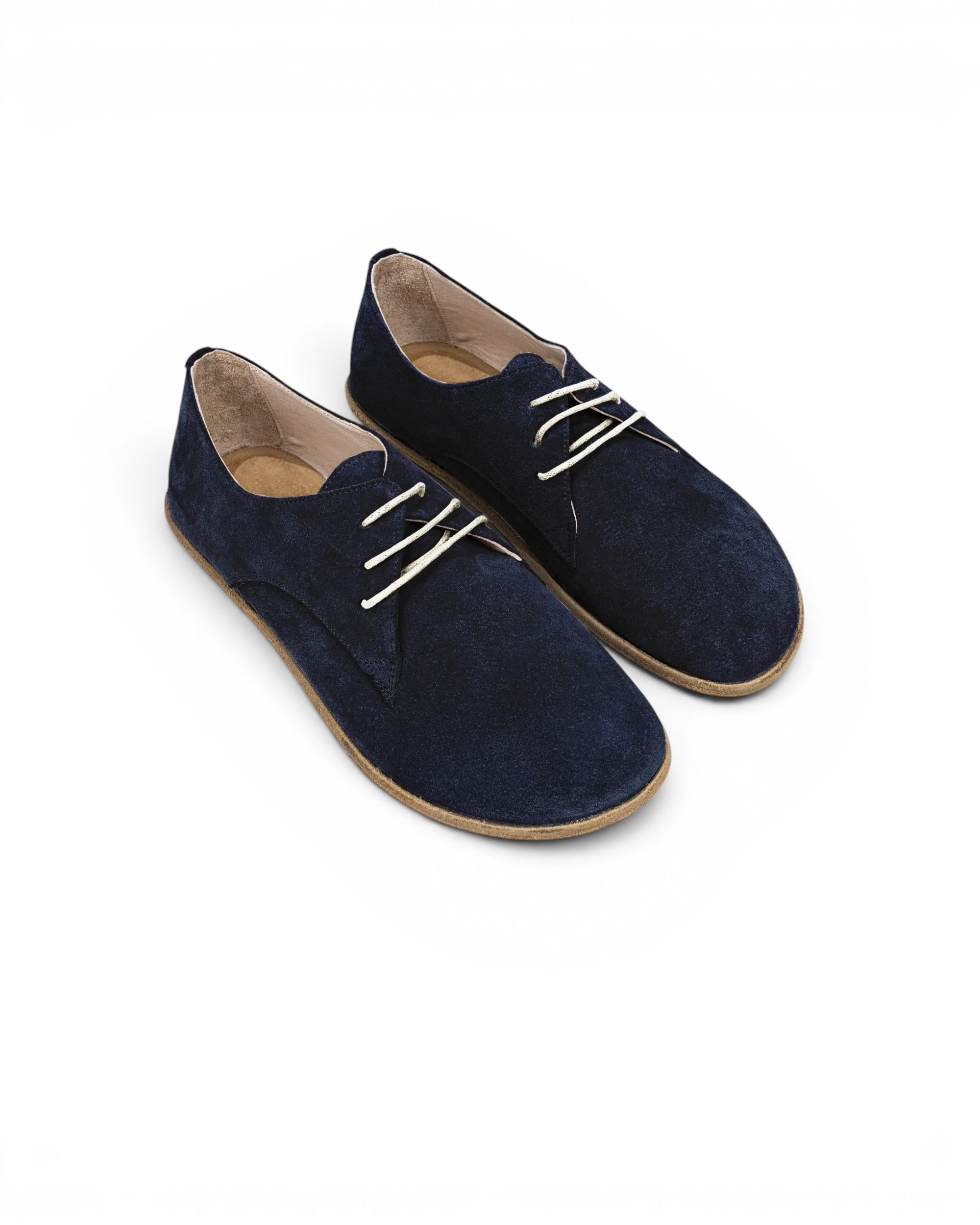 Women's Navy Oxford Shoes - Handcrafted Calf Leather Wide Toe Box | Bespoky