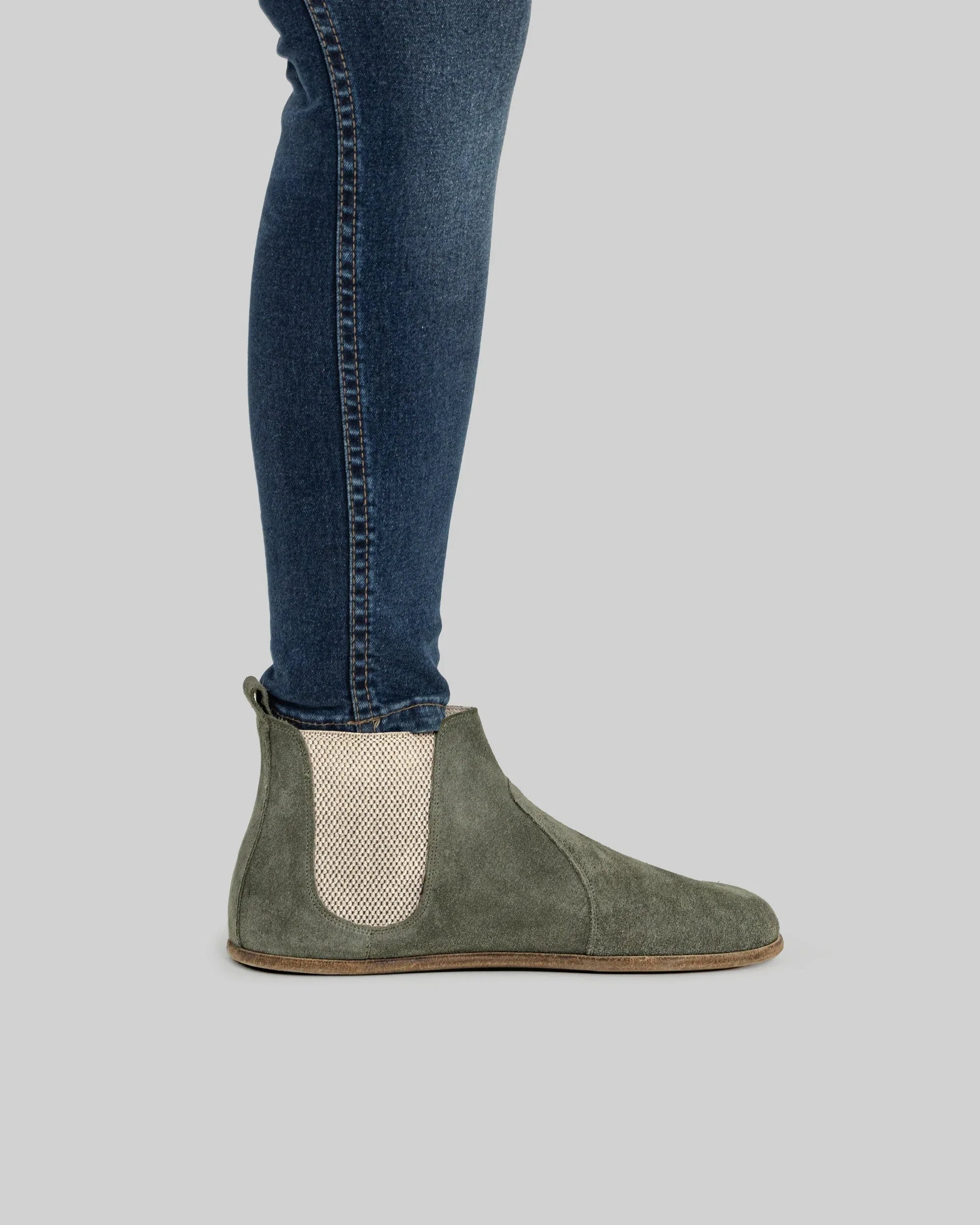 Back view Suede Chelsea Boots - Calf Leather Handcrafted | Bespoky
