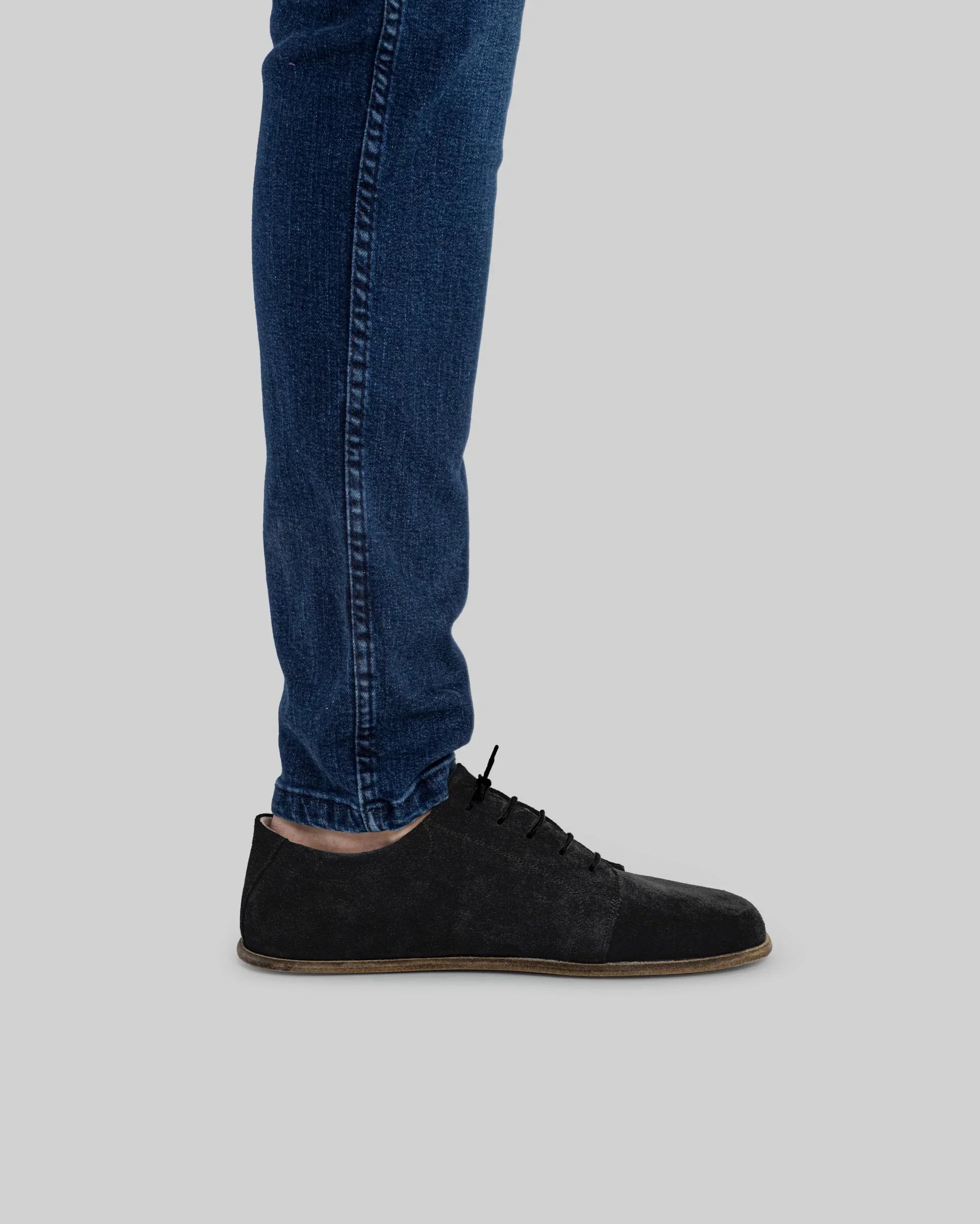 Back view Black Barefoot Sneaker - Calf Leather Handcrafted | Bespoky