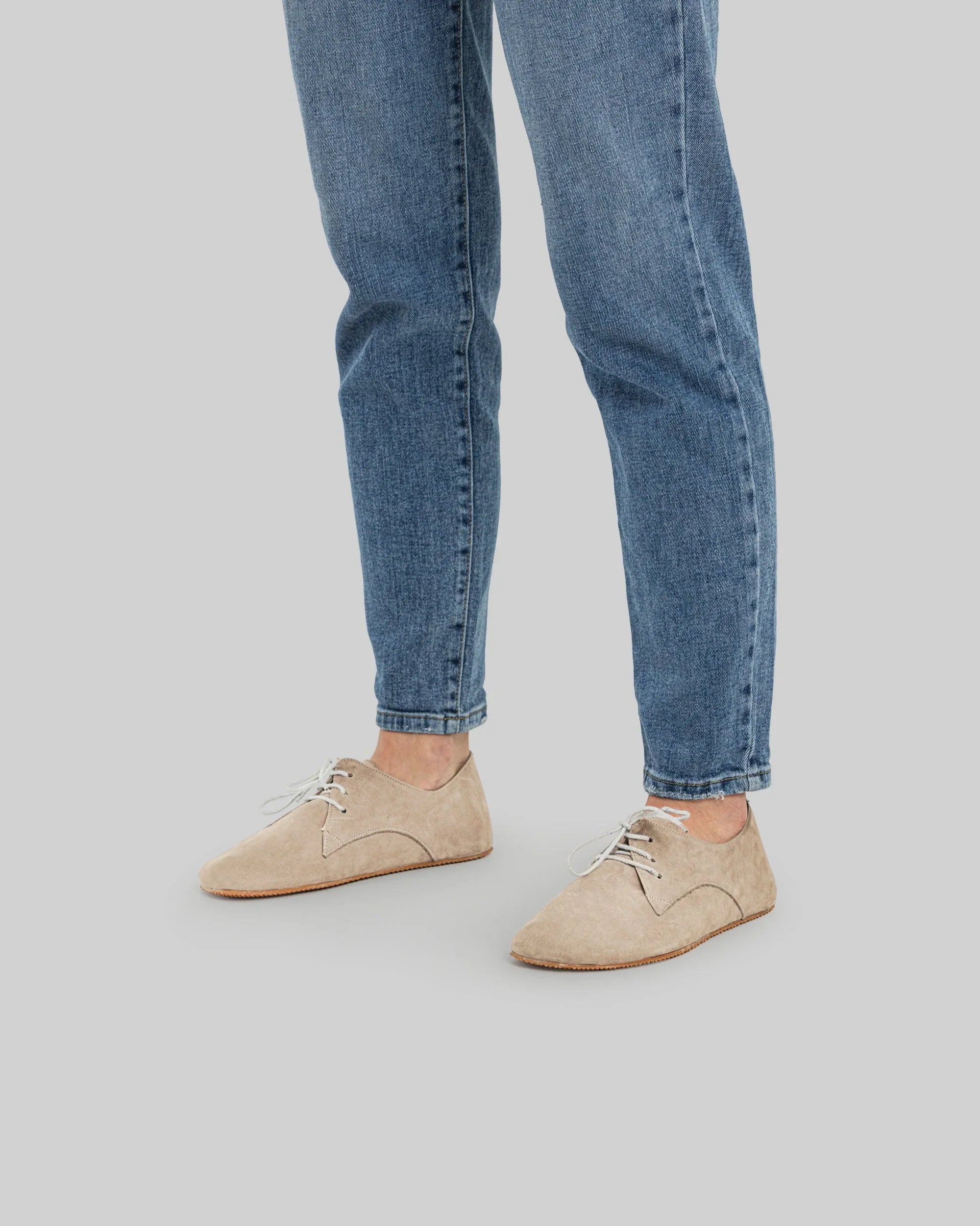 Detail Beige Oxford Shoes - Handcrafted Calf Leather Turkey | Bespoky