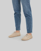 Detail Beige Nubuck Oxford Shoes - Handcrafted Calf Leather Turkey | Bespoky