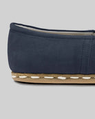 Detail Navy Blue Nubuck Yemeni Shoes - Handcrafted Calf Leather Turkey | Bespoky