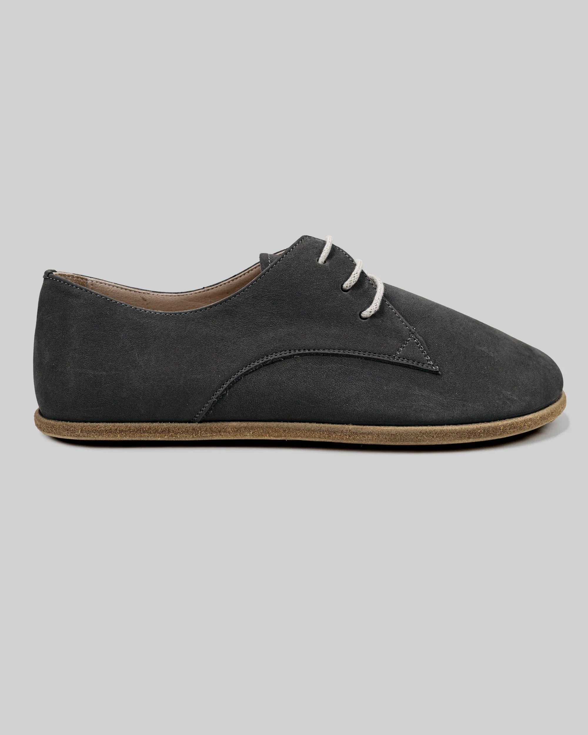 Side view Smoked Oxford Shoes - Calf Leather Zero Drop | Bespoky