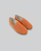 Men's Orange Suede Yemeni Shoes - Handcrafted Calf Leather Wide Toe Box | Bespoky
