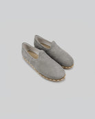 Women's Grey Yemeni Shoes - Handcrafted Calf Leather Wide Toe Box | Bespoky
