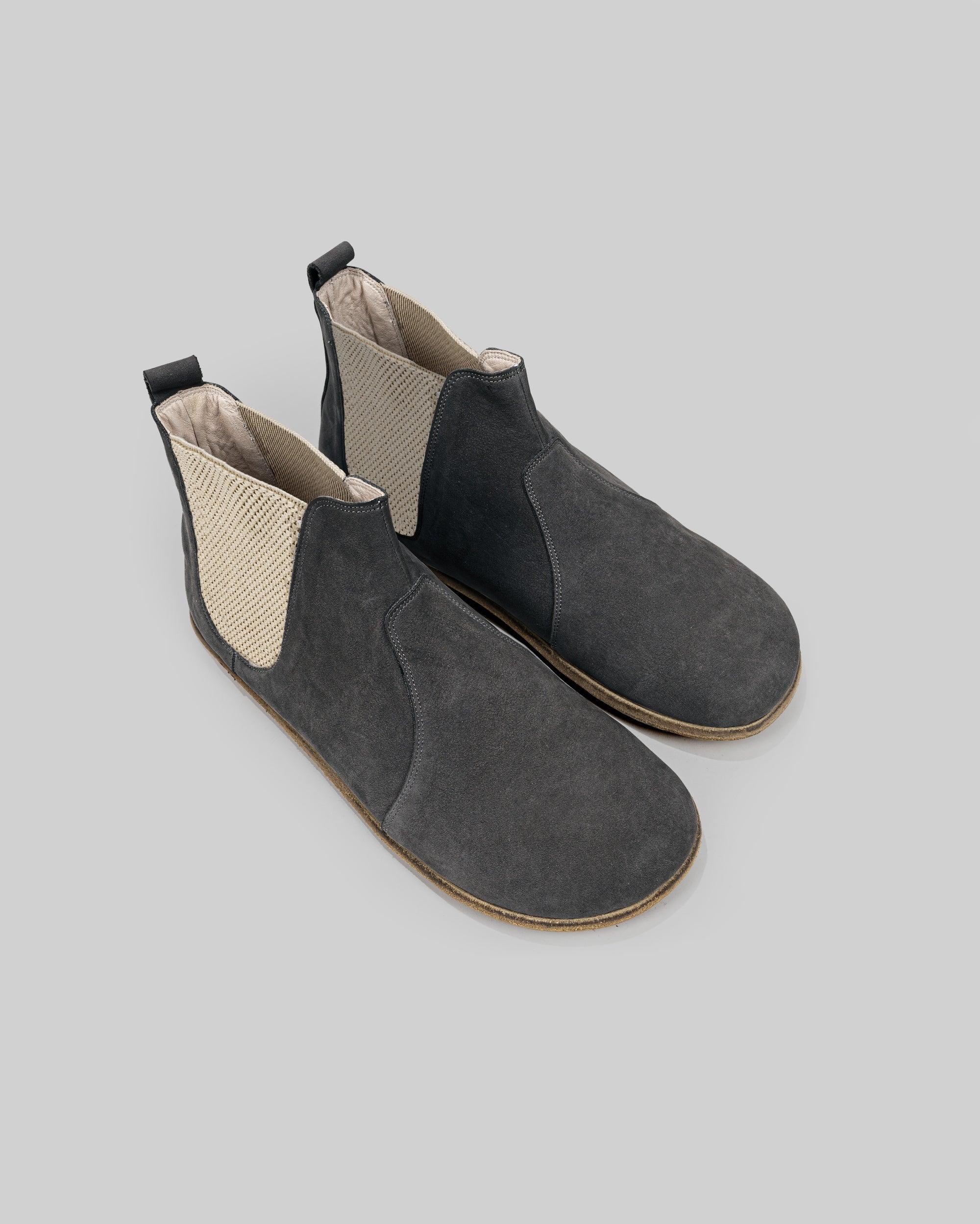 Men's Smoked Nubuck Chelsea Boots - Handcrafted Calf Leather Wide Toe Box | Bespoky