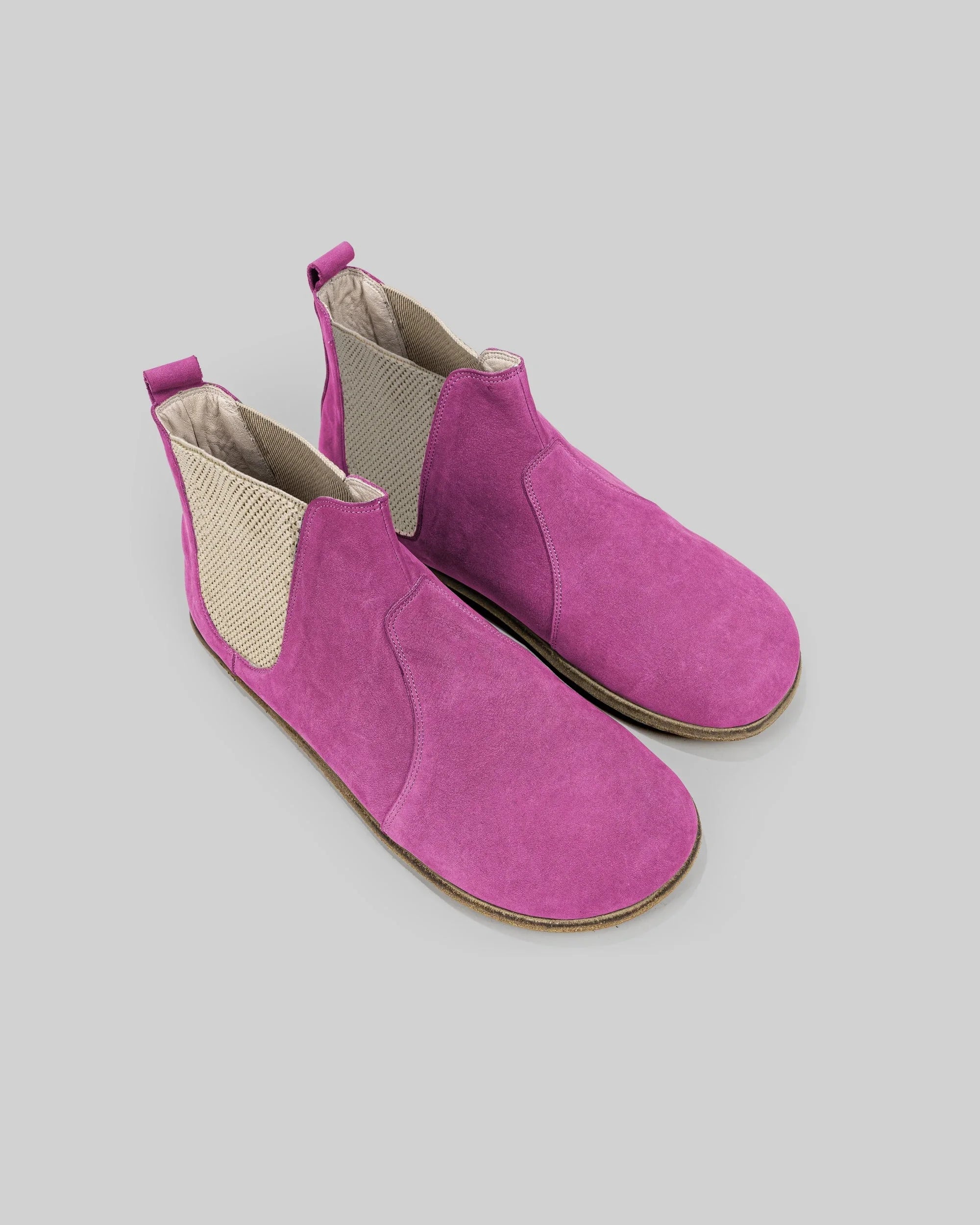 Women's Pink Chelsea Boots - Handcrafted Calf Leather Wide Toe Box | Bespoky