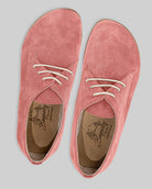 Side view Pink Suede Oxford Shoes - Calf Leather Zero Drop | Bespoky