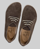 Side view Brown Suede Oxford Shoes - Calf Leather Zero Drop | Bespoky