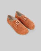 Women's Orange Oxford Shoes - Handcrafted Calf Leather Wide Toe Box | Bespoky