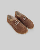 Men's Tan Suede Oxford Shoes - Handcrafted Calf Leather Wide Toe Box | Bespoky