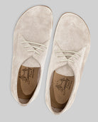 Side view Cream Suede Oxford Shoes - Calf Leather Zero Drop | Bespoky