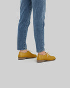 Detail Mustard Pointed Toe Oxford - Handcrafted Calf Leather Turkey | Bespoky