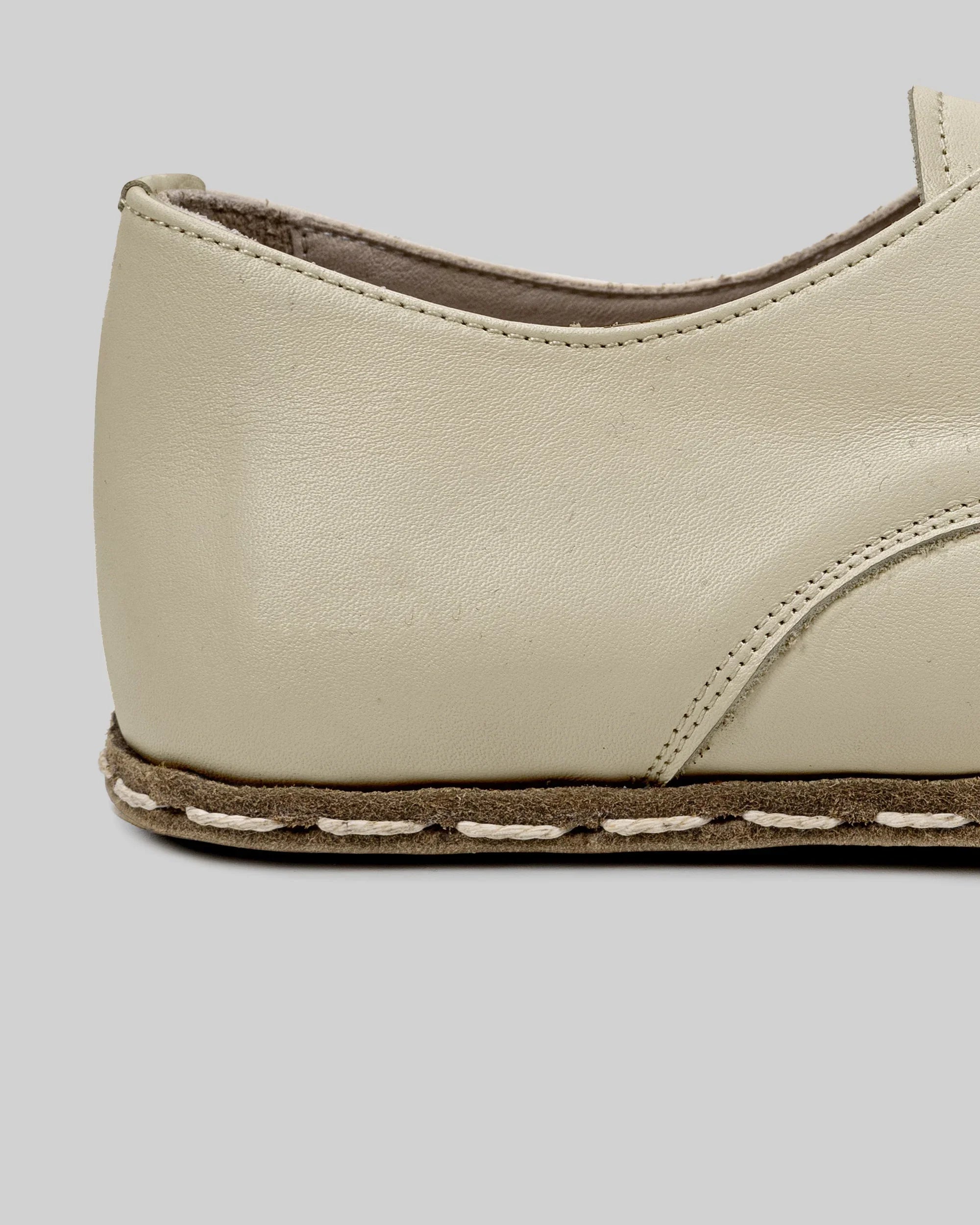 Detail Beige Oxford Shoes - Handcrafted Calf Leather Turkey | Bespoky