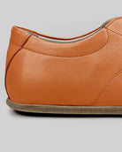 Close-up calf leather - Orange Barefoot Sneaker Detail | Bespoky