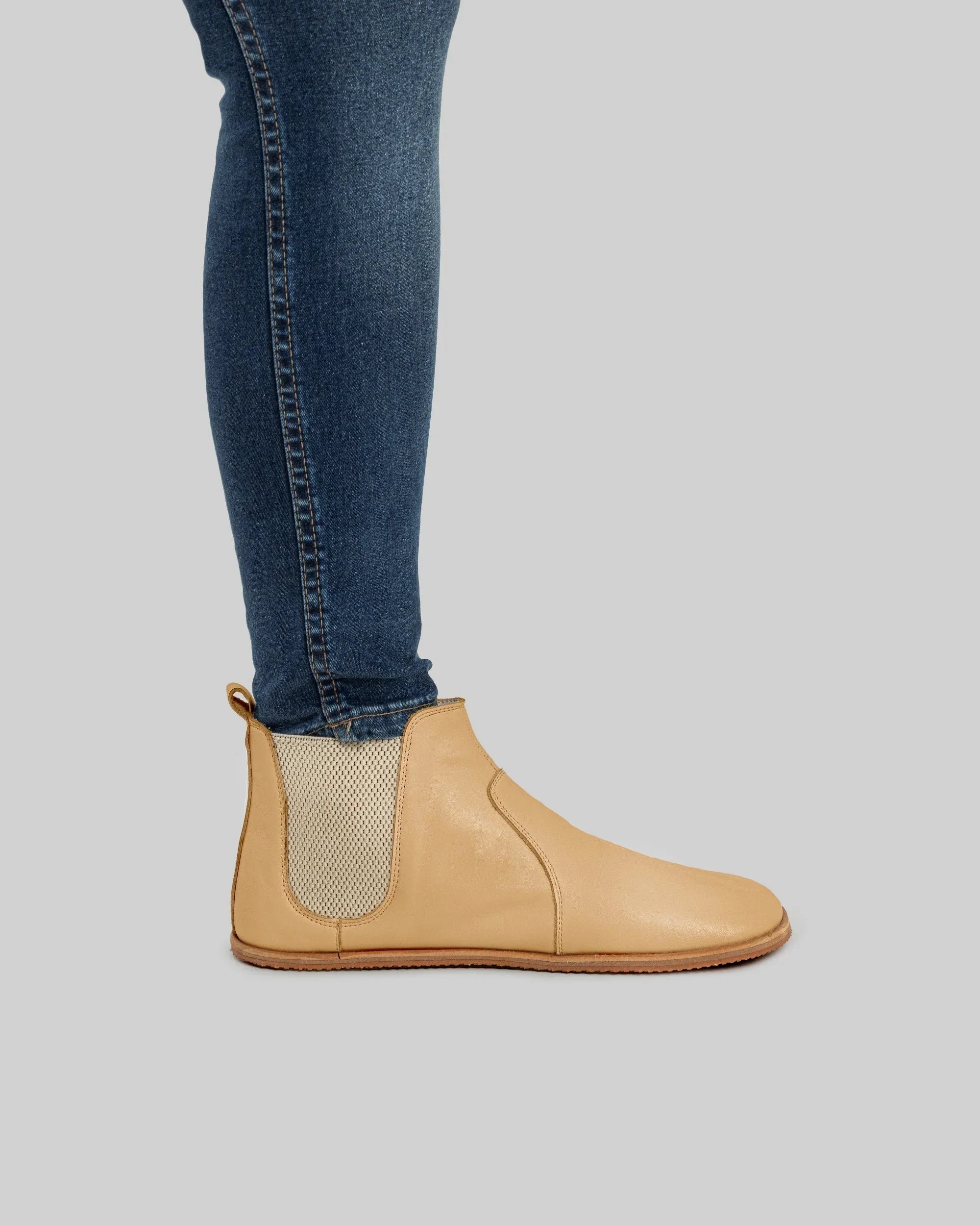 Pair Melon Yellow Chelsea Boots - Barefoot Wide Toe Calf Leather | Bespoky