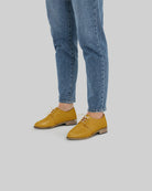 Top view Mustard Pointed Toe Oxford - Handcrafted Calf Leather | Bespoky